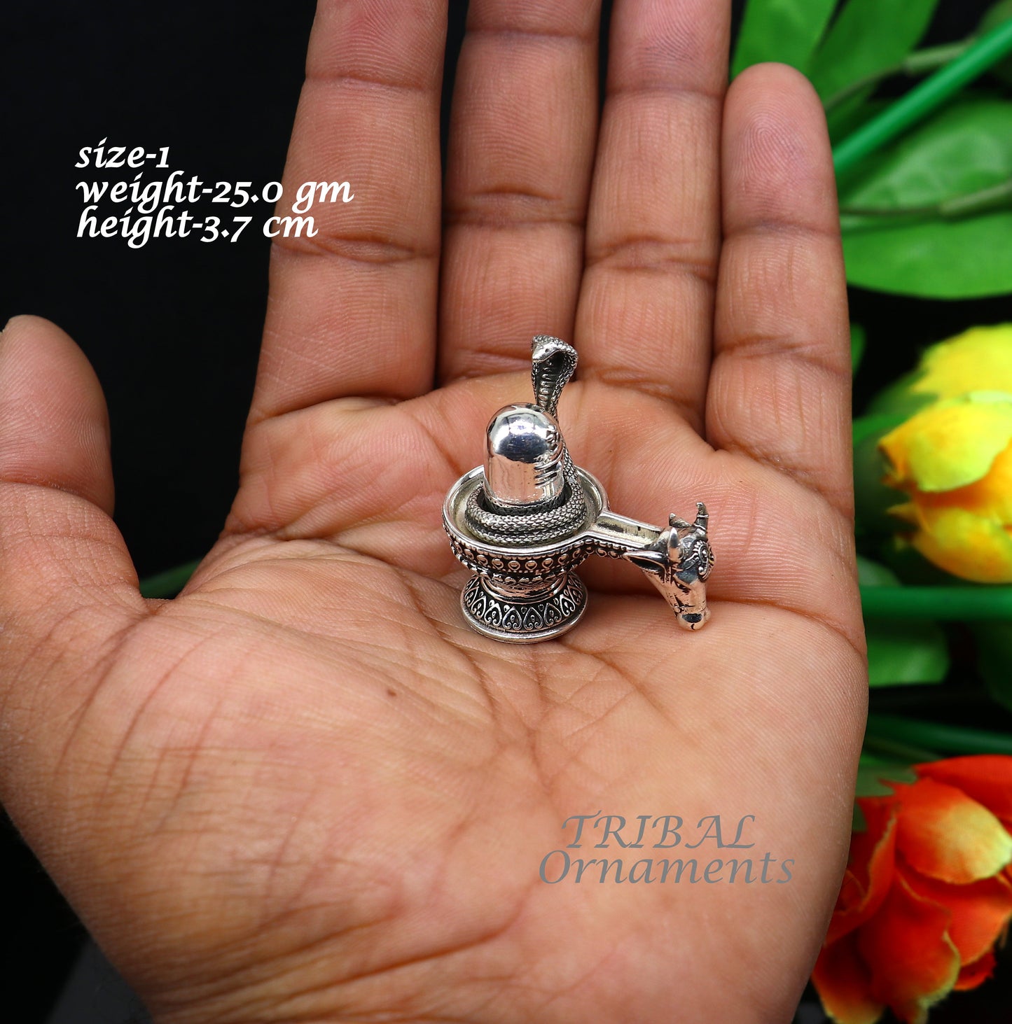 925 sterling silver high quality lord Shiva lingam Jalheri, Divine Shiva lingam at home temple puja worshipping article from india su993 - TRIBAL ORNAMENTS