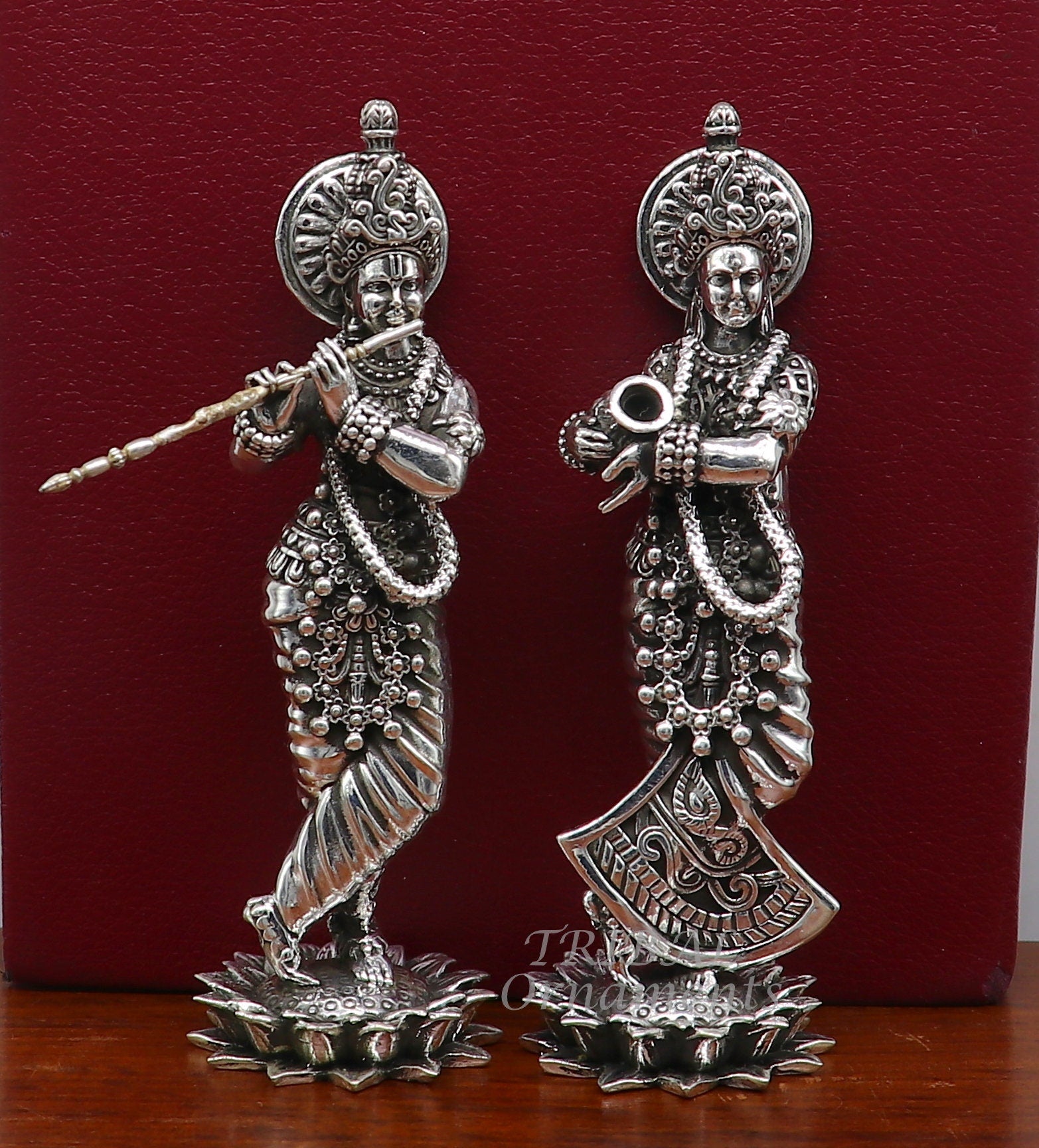 925 sterling silver handmade idol Radha krishna tiny statue, amazing design lord Krishna figurine jewelry tribal jewelry su996 - TRIBAL ORNAMENTS