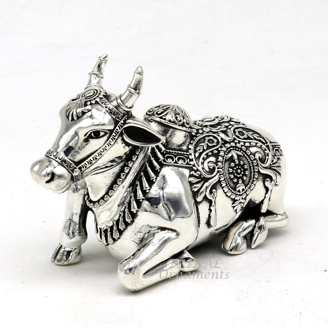 925 Sterling silver Lord Shiva Vahan Nandi Maharaj handmade small article for puja, best gift for lord Shiva, divine Nandi statue su998 - TRIBAL ORNAMENTS