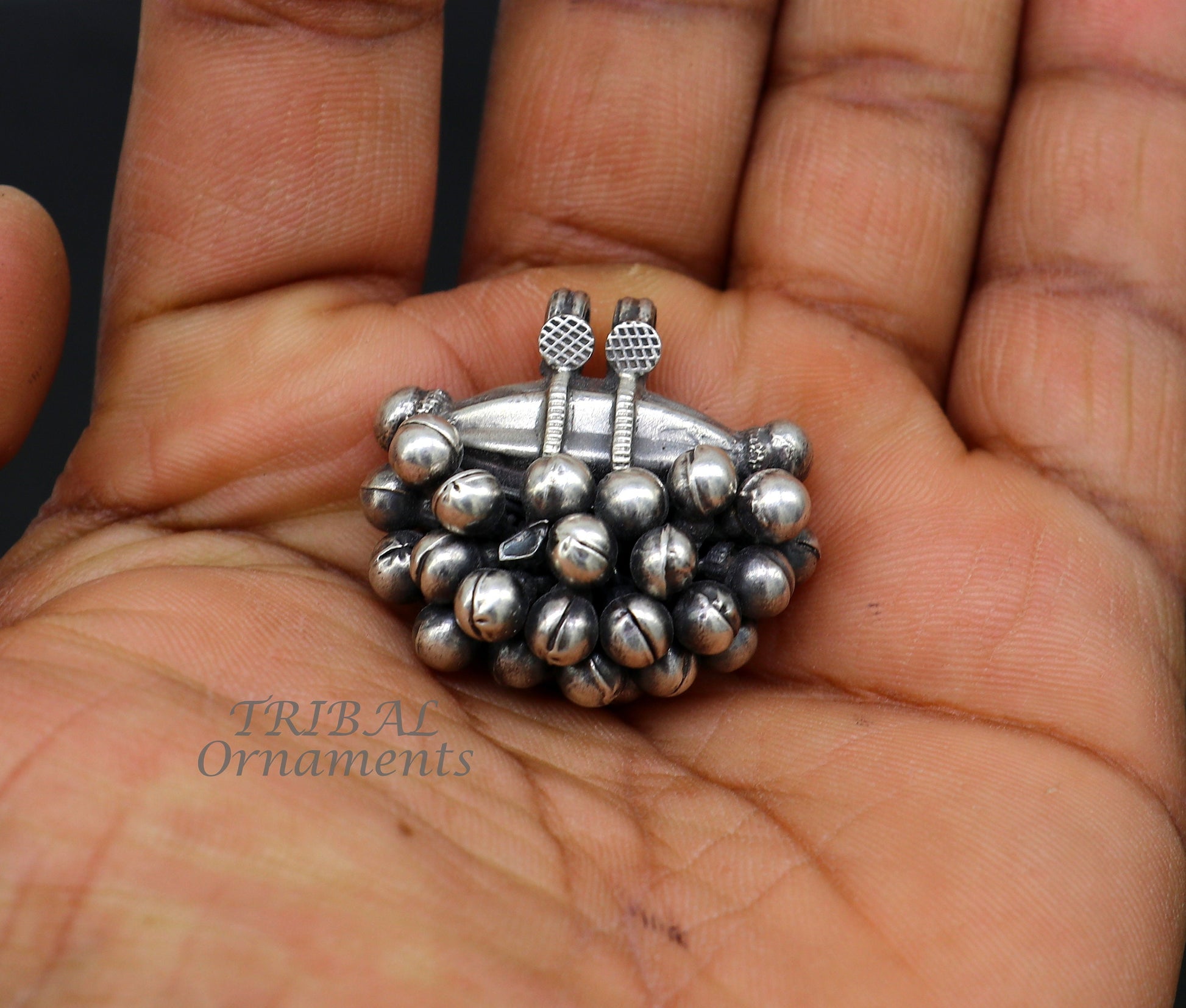 925 sterling silver handmade Vintage cultural ethnic style pendant locket pendant with gorgeous hanging drops tribal ethnic jewelry nsp558 - TRIBAL ORNAMENTS