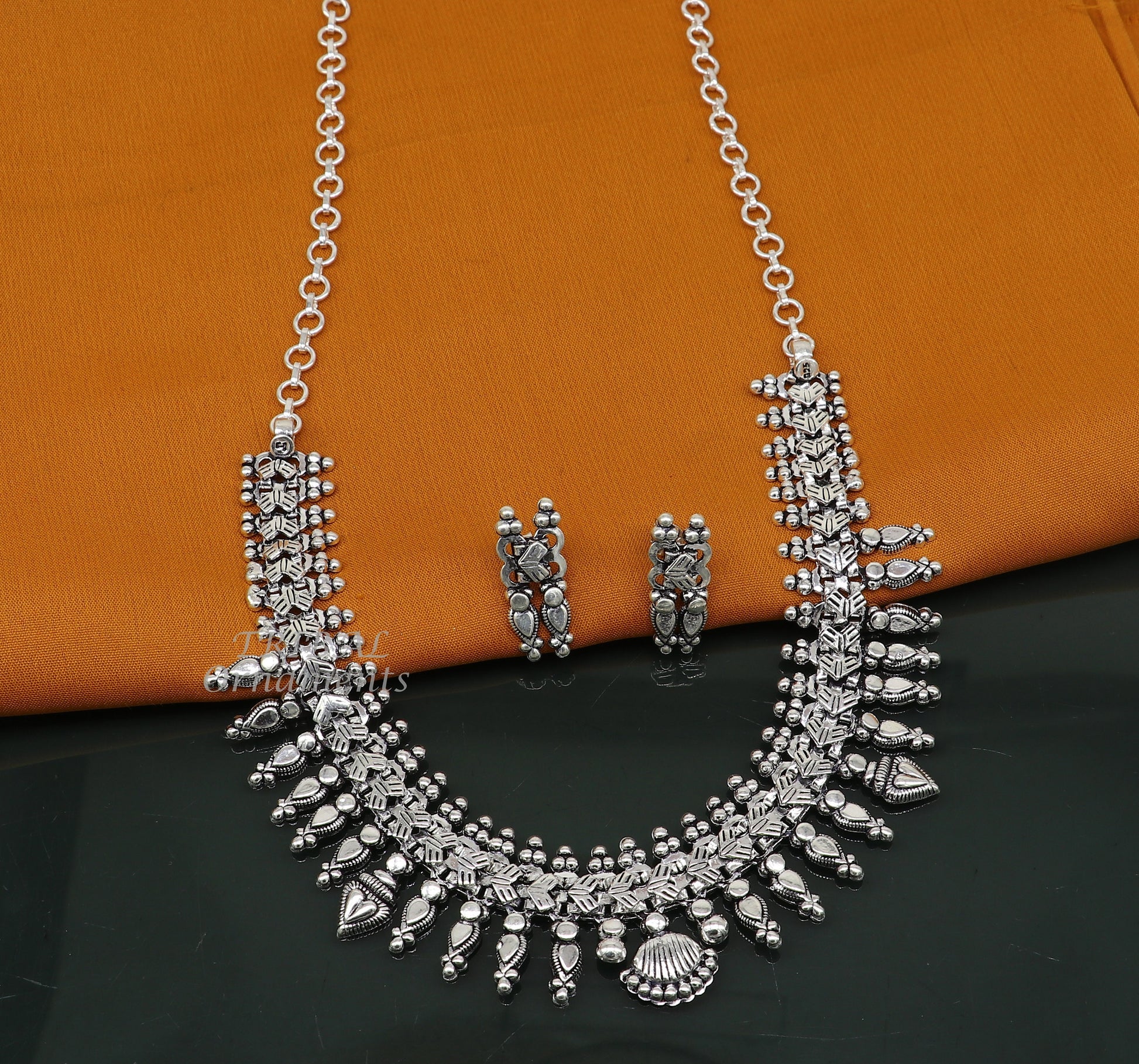 18" inches vintage unique style handmade women's ethnic chain style necklace best daily use or party wear jewelry from india set555 - TRIBAL ORNAMENTS