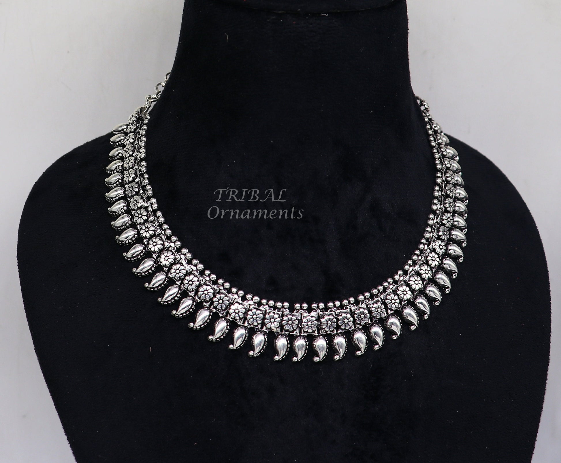 925 sterling silver handcrafted vintage design ethnic charm necklace excellent gifting tribal brides belly dance jewelry india set564 - TRIBAL ORNAMENTS