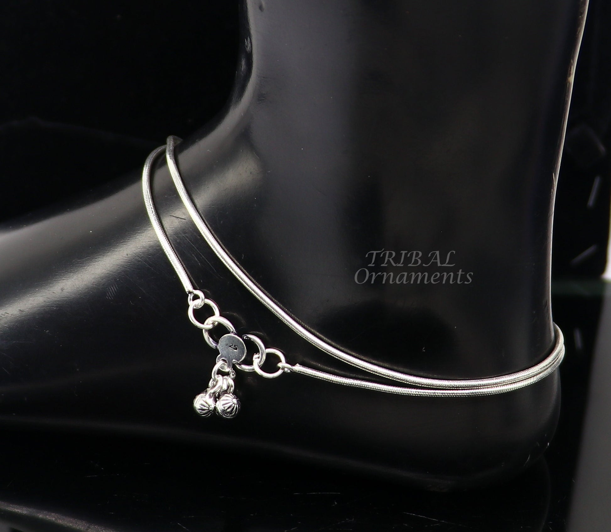 1.5mm 10.5" light weight delicate 925 sterling silver snake chain anklet bracelet trendy anklets bracelet belly dance jewelry ank535 - TRIBAL ORNAMENTS