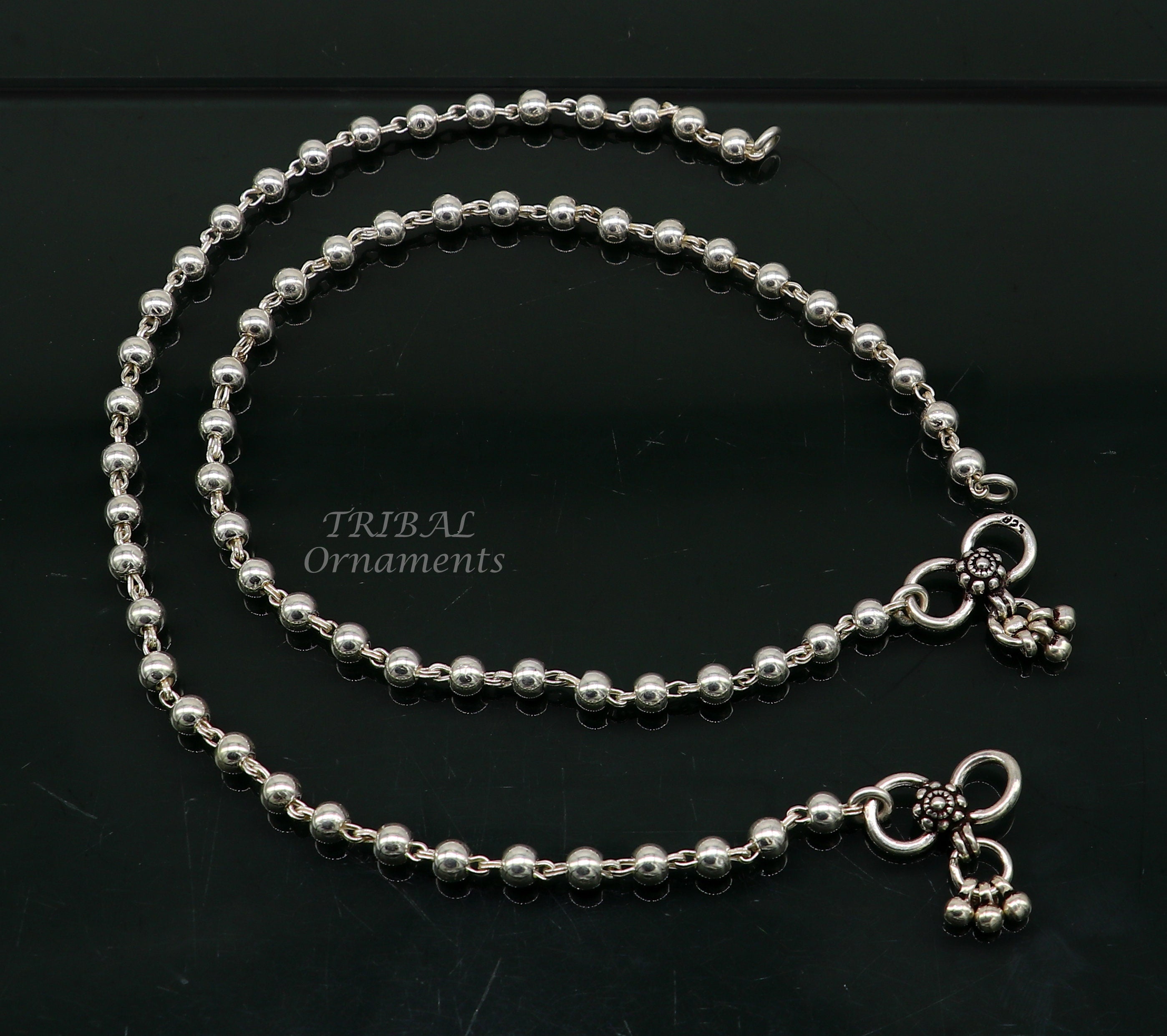 2.4mm Stainless Steel Beaded Chain Necklace - The Black Bow Jewelry Company