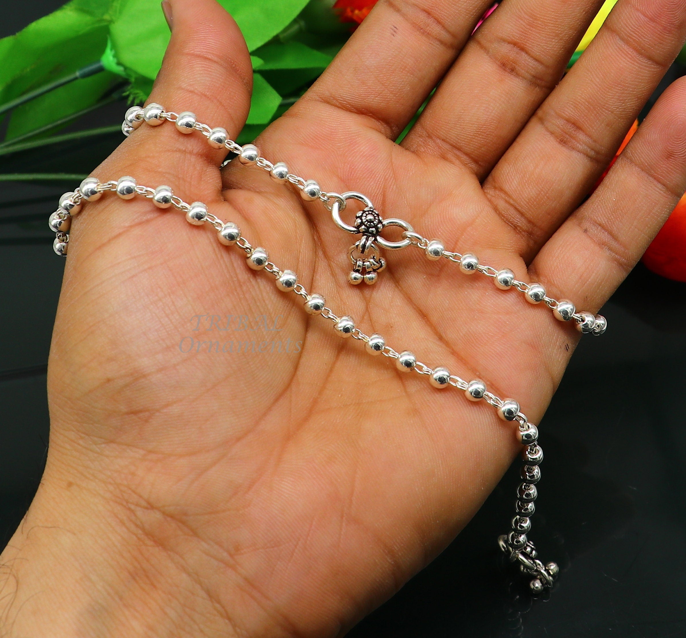 Silver anklets for clearance sale