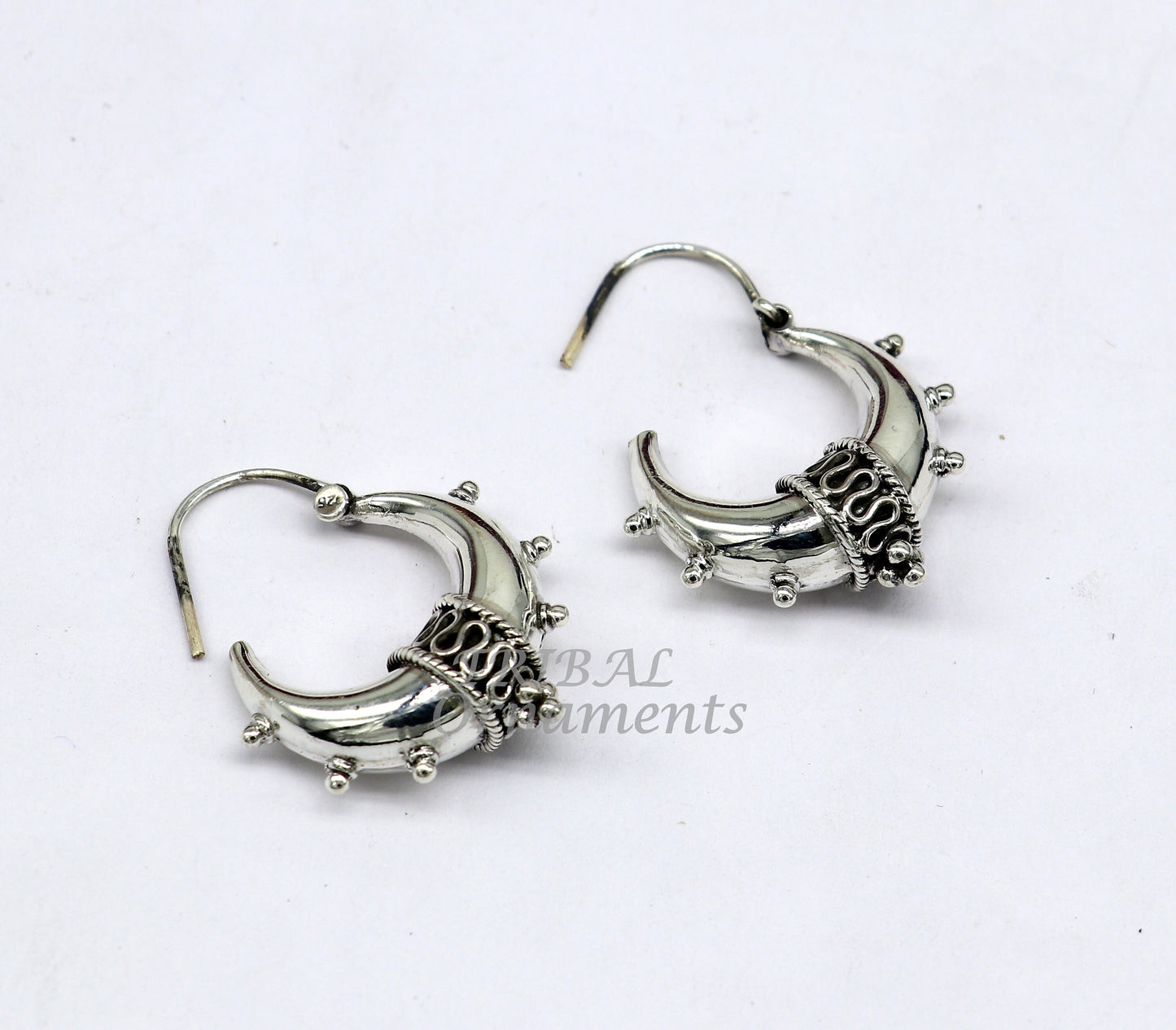 925 sterling silver handmade unique traditional cultural ethnic hoops earring bali for men's or girl's best dancing jewelry s1124 - TRIBAL ORNAMENTS