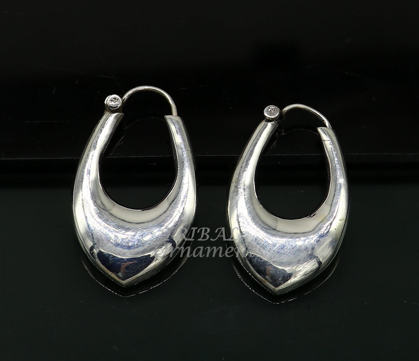 Vintage Design 925 sterling silver fabulous hoops earring, tribal kundal earring from Rajasthan India, best gifting unisex jewelry s1127 - TRIBAL ORNAMENTS