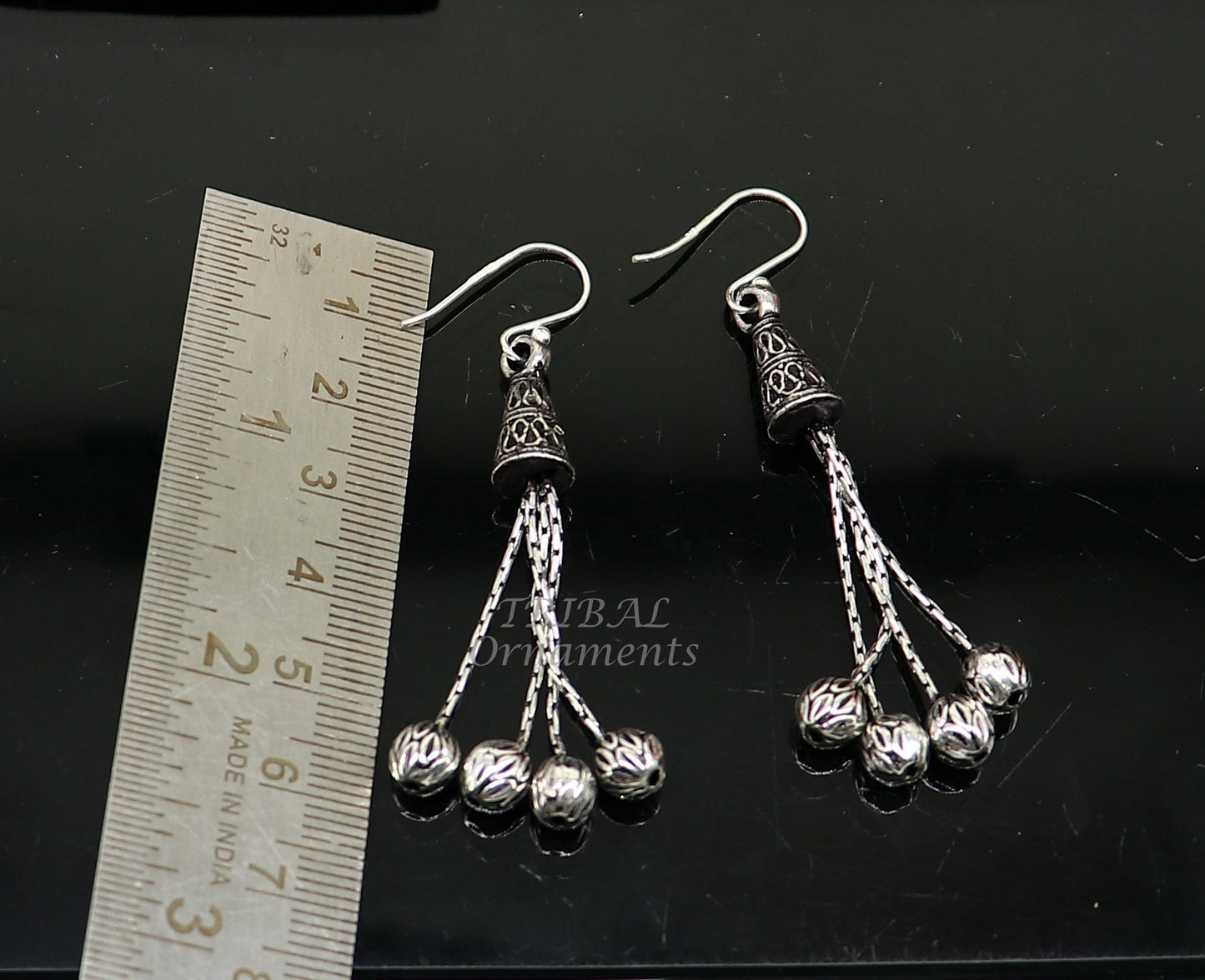 Exclusive 925 sterling silver handmade fabulous Drop dangling hoops earring, trendy stylish long earring personalized wedding gift s1143 - TRIBAL ORNAMENTS