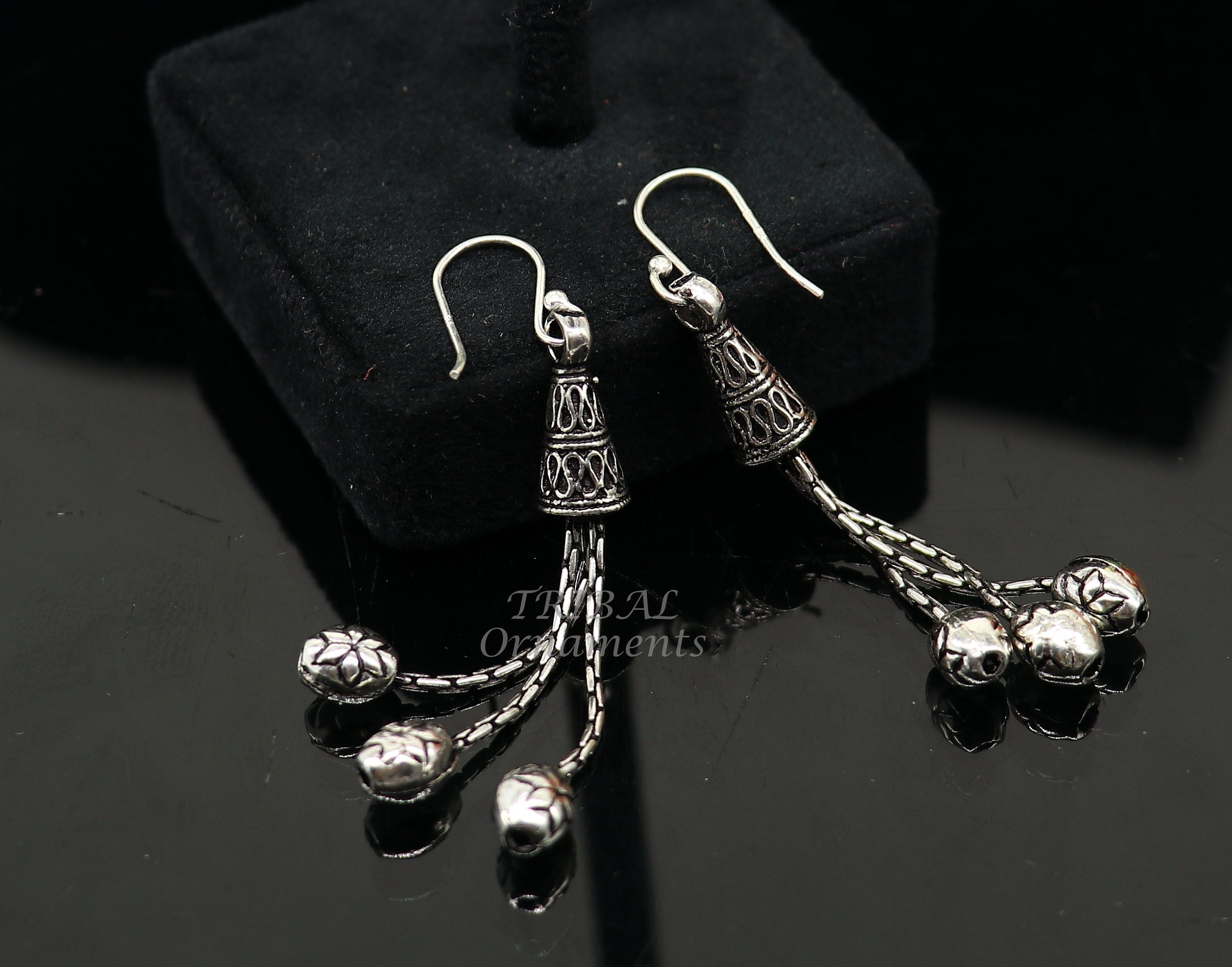 Gunmetal Trendy Long Earrings SLA