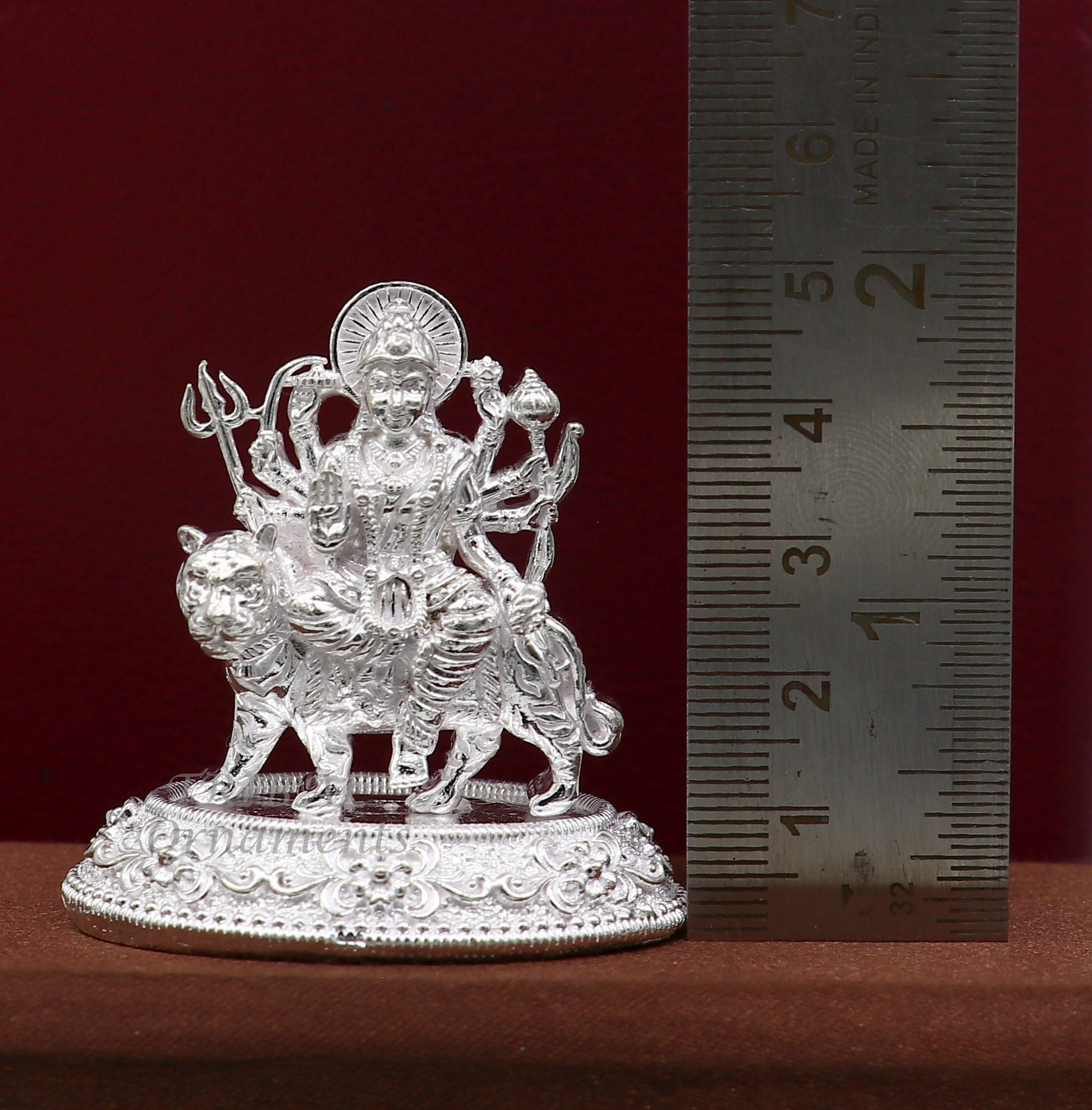 925 Sterling silver Goddess durga/bhawani vaishno devi maa Pooja statue figurine home temple puja statue sculpture amazing gifting Art595 - TRIBAL ORNAMENTS