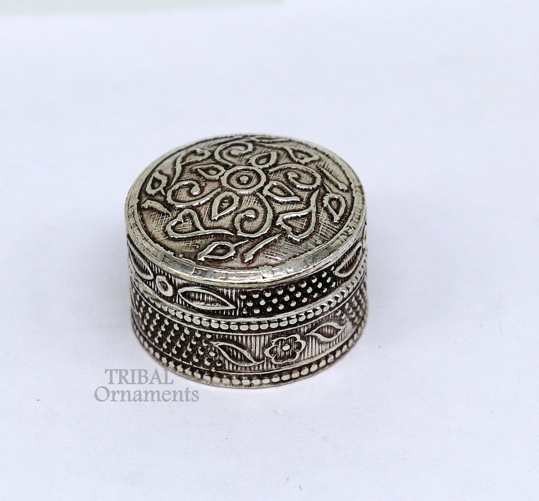 Fabulous 925 sterling  silver handmade trinket box, eye kajal box, container box, kumkum box, sindur box, best brides gift stb740 - TRIBAL ORNAMENTS