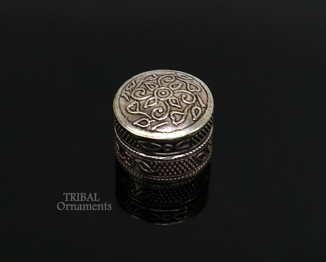 Fabulous 925 sterling  silver handmade trinket box, eye kajal box, container box, kumkum box, sindur box, best brides gift stb740 - TRIBAL ORNAMENTS