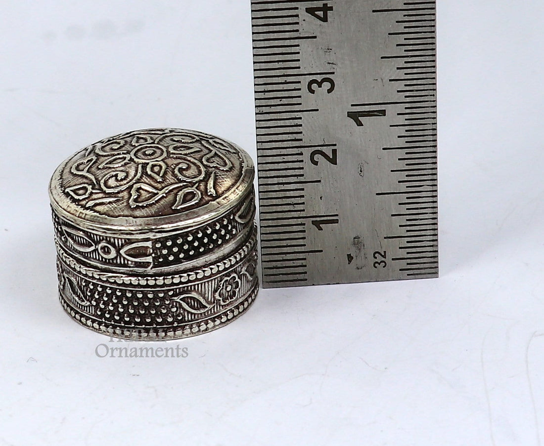 Fabulous 925 sterling  silver handmade trinket box, eye kajal box, container box, kumkum box, sindur box, best brides gift stb740 - TRIBAL ORNAMENTS