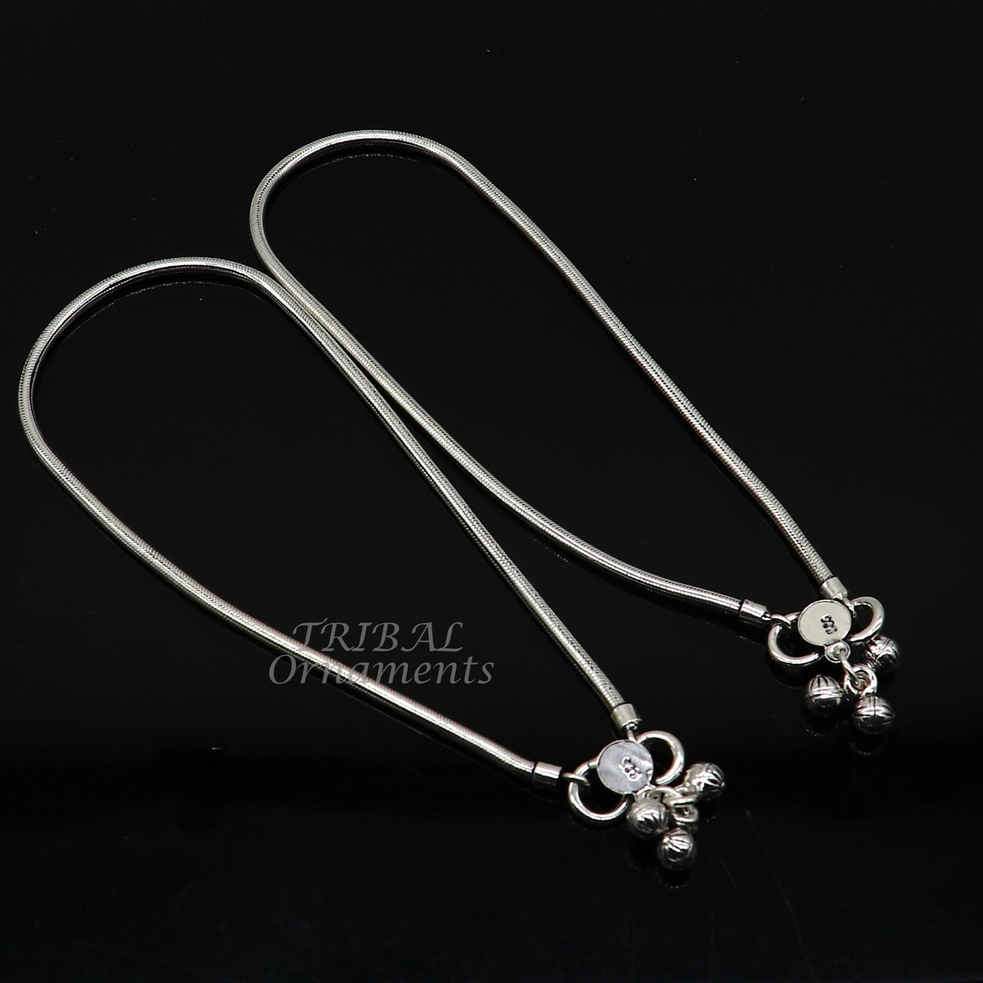 925 sterling silver snake chain ankle bracelet, excellent