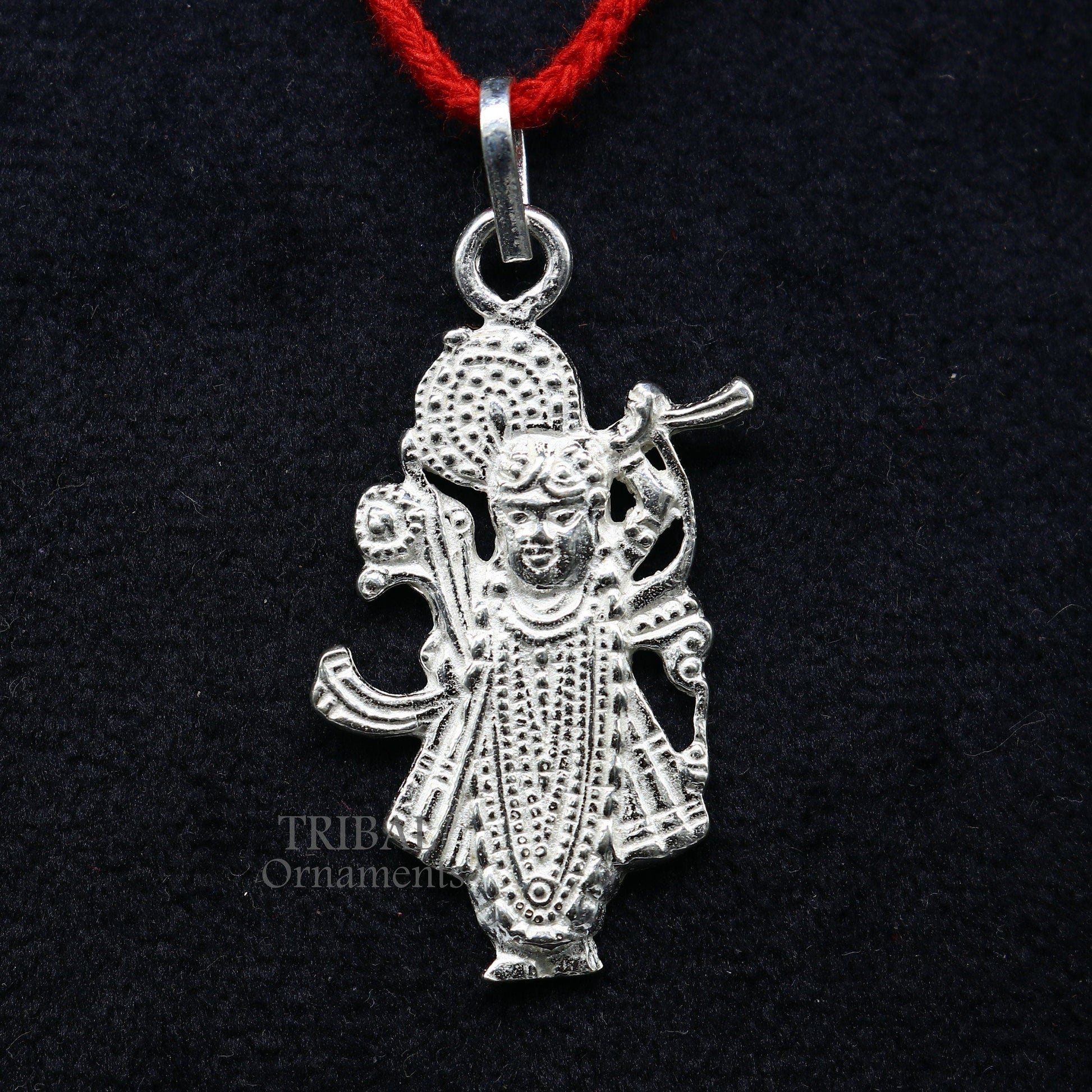 925 sterling silver vintage Antique stylish Hindu idol Krishna shrinath ji Pendant, amazing design stunning pendant gifting jewelry nsp565 - TRIBAL ORNAMENTS