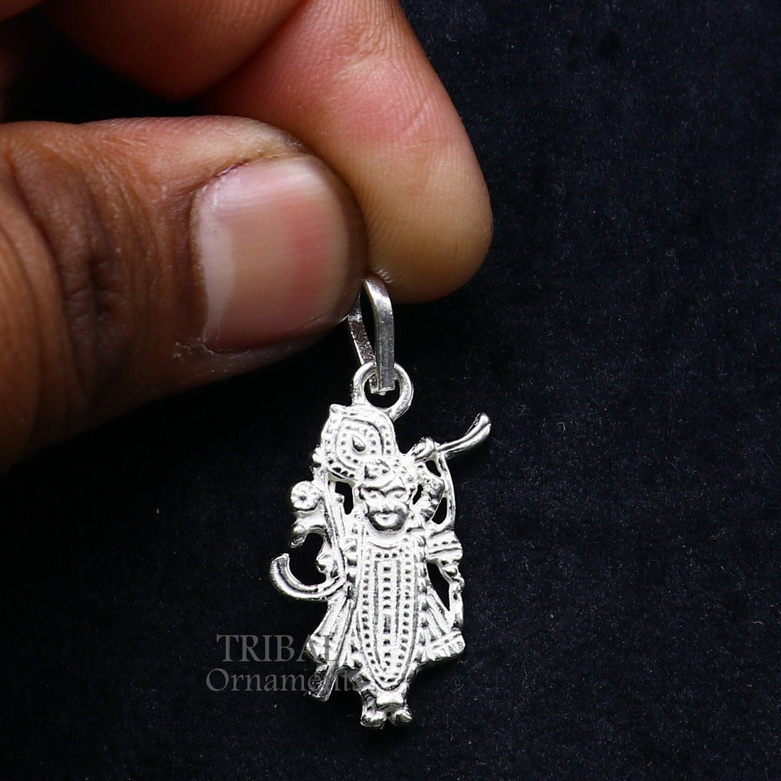 925 sterling silver vintage Antique stylish Hindu idol Krishna shrinath ji Pendant, amazing design stunning pendant gifting jewelry nsp565 - TRIBAL ORNAMENTS