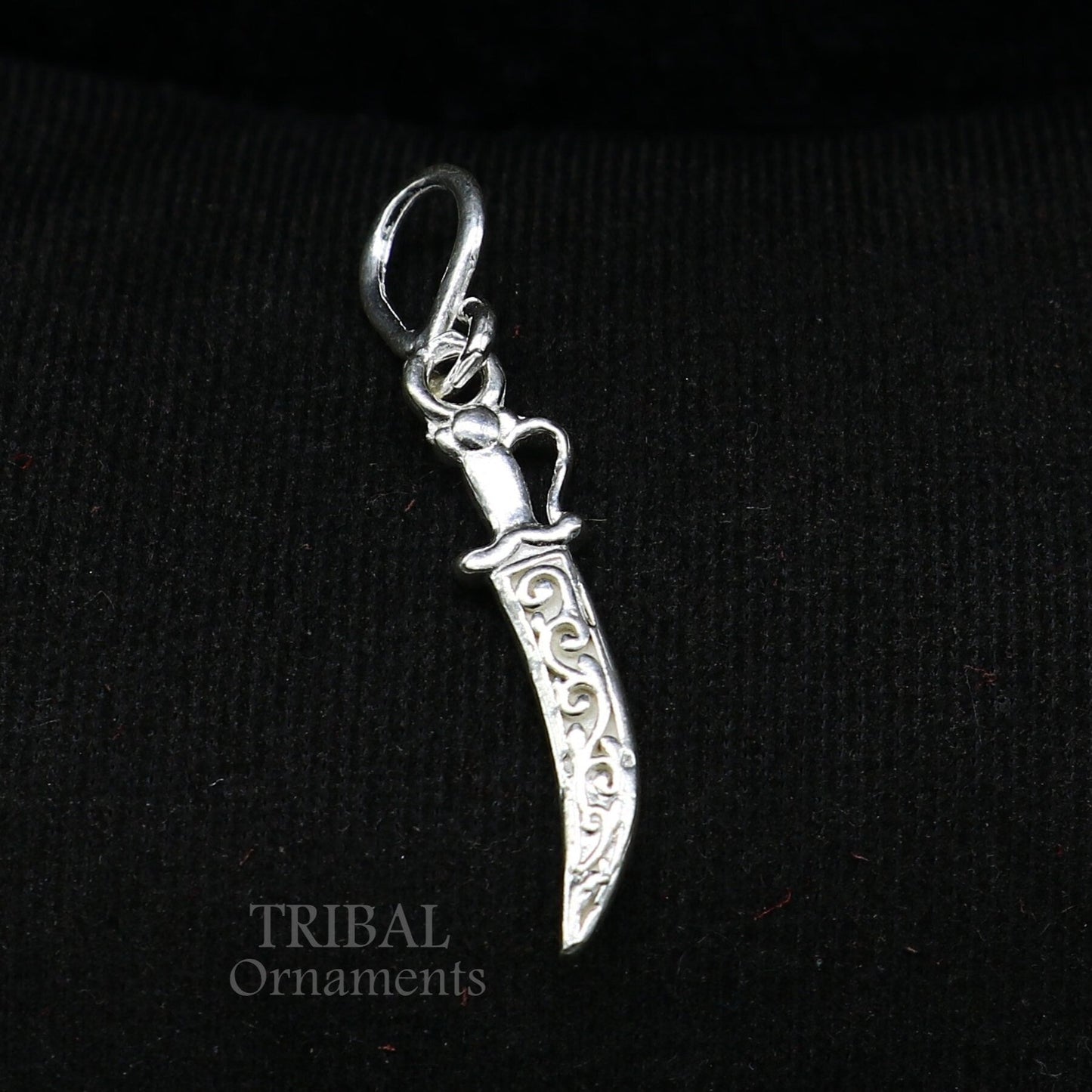 925 sterling silver handmade small tiny sword talwat kirpan knife pendant to protect you and kids from negative energy  nsp567 - TRIBAL ORNAMENTS