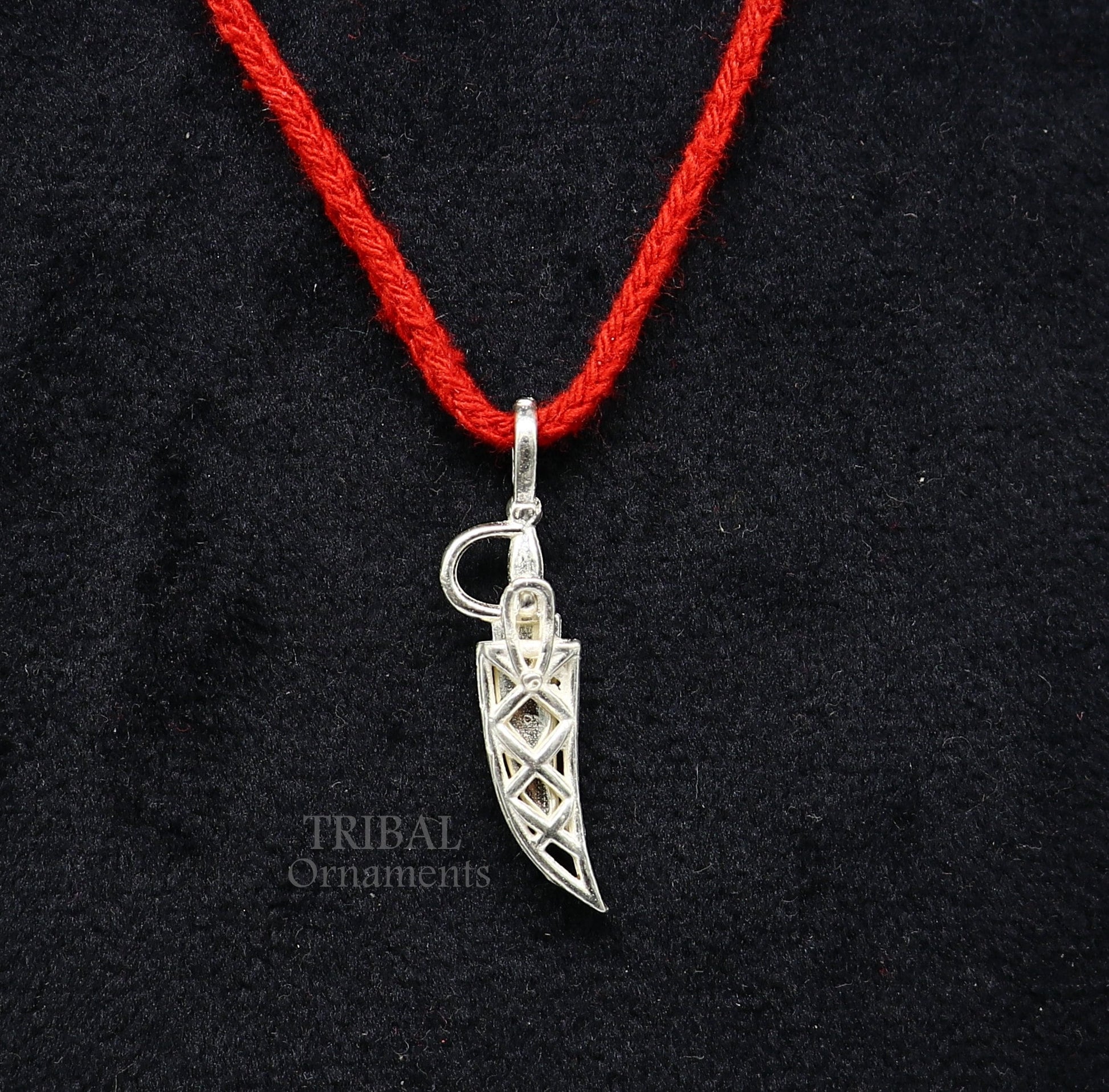 925 sterling silver handmade small tiny sword talwat kirpan knife pendant to protect you and kids from negative energy  nsp568 - TRIBAL ORNAMENTS