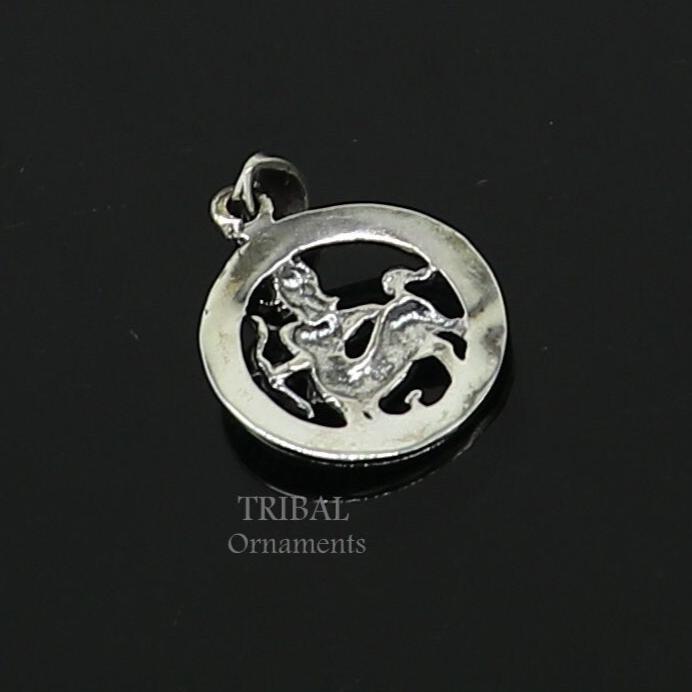 925 sterling silver amazing horoscope zodiac sign or symbol Sagittarius pendant unique Dhanu Rashi symbol pendant best ethnic jewelry nsp571 - TRIBAL ORNAMENTS