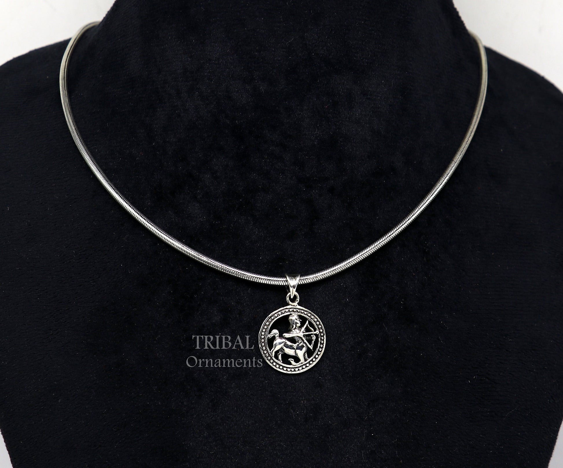 925 sterling silver amazing horoscope zodiac sign or symbol Sagittarius pendant unique Dhanu Rashi symbol pendant best ethnic jewelry nsp571 - TRIBAL ORNAMENTS