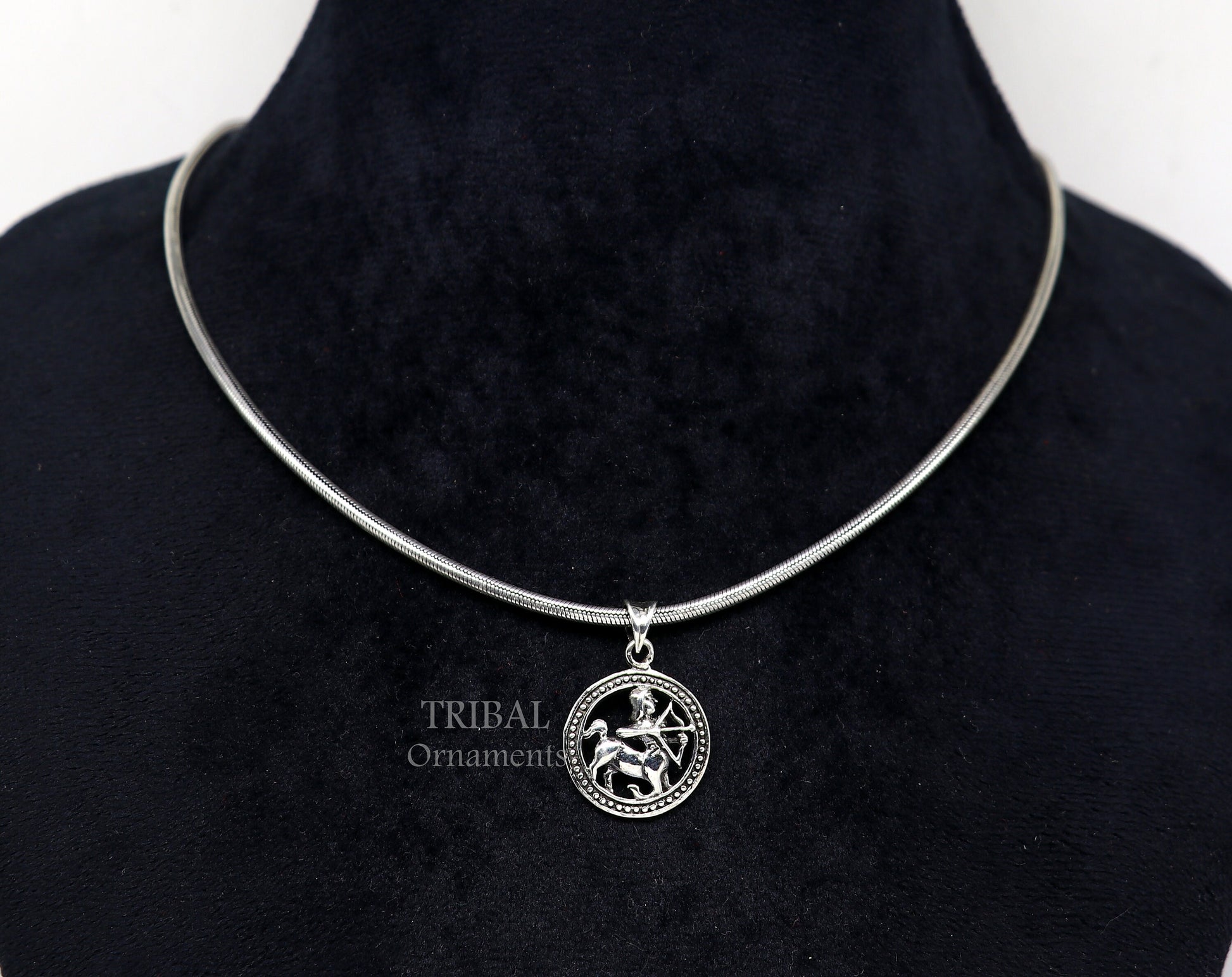 925 sterling silver amazing horoscope zodiac sign or symbol Sagittarius pendant unique Dhanu Rashi symbol pendant best ethnic jewelry nsp571 - TRIBAL ORNAMENTS