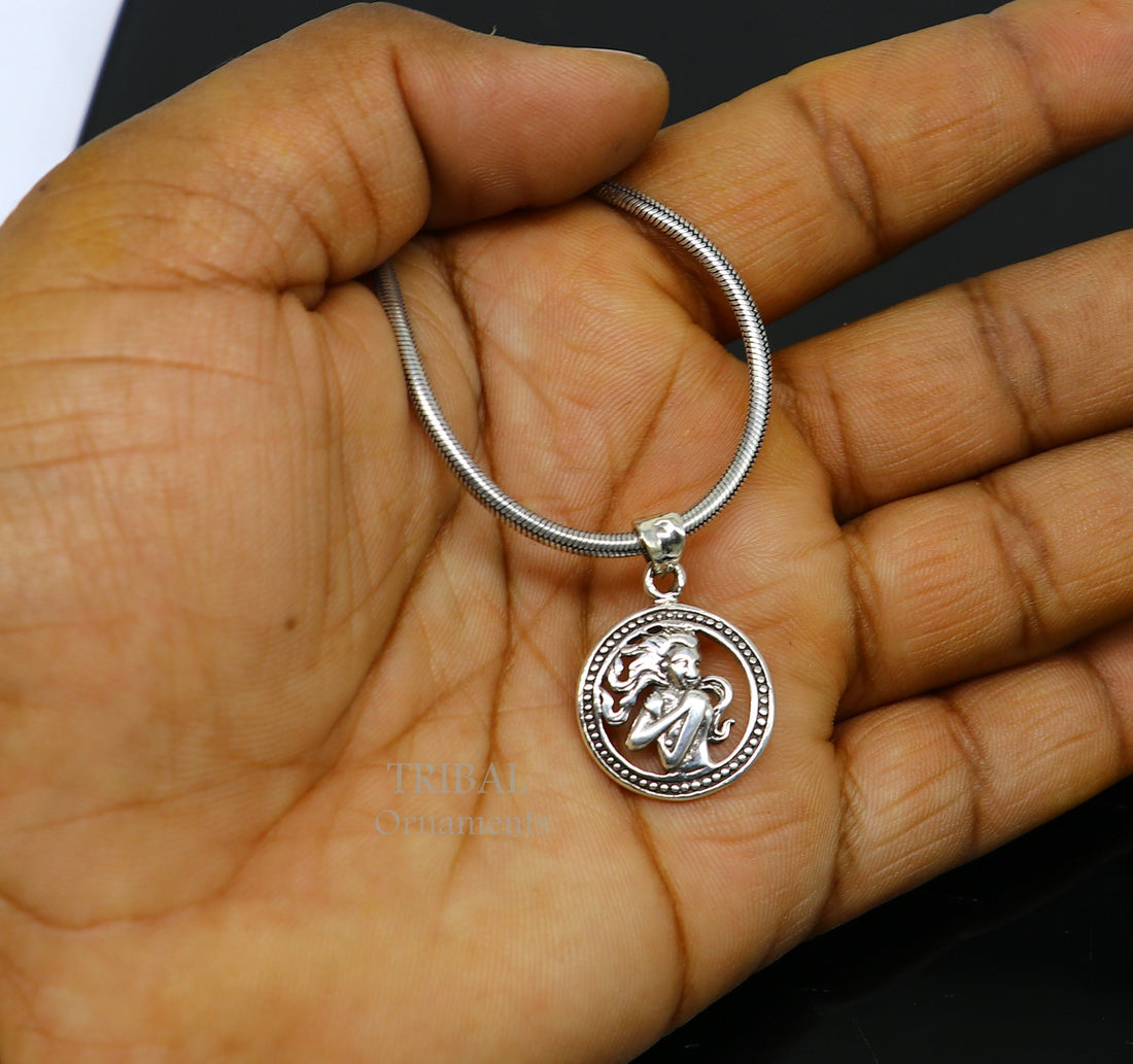 925 sterling silver amazing horoscope zodiac Virgo sign or symbol pendant unique Kanya Rashi symbol pendant best ethnic jewelry nsp572 - TRIBAL ORNAMENTS