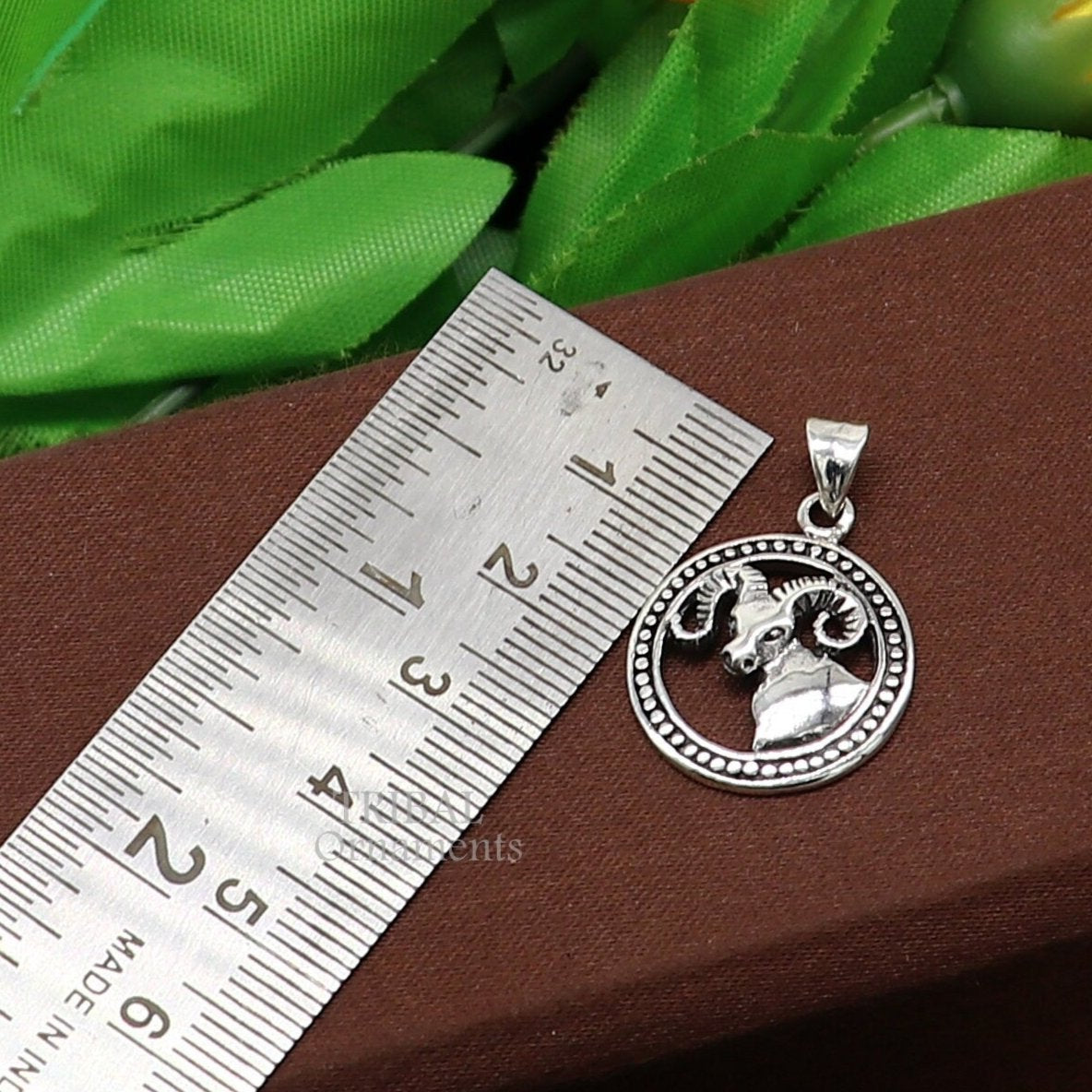 925 sterling silver unique Design horoscope zodiac Aries sign/symbol pendant unique Mesh Rashi symbol pendant best ethnic jewelry nsp574 - TRIBAL ORNAMENTS