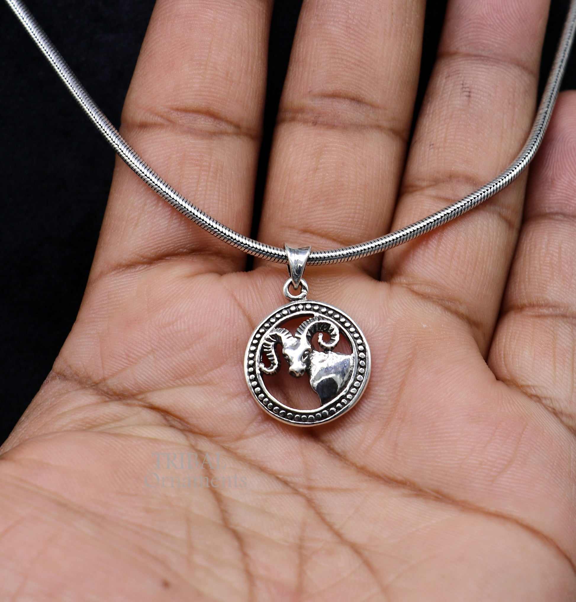 925 sterling silver unique Design horoscope zodiac Aries sign/symbol pendant unique Mesh Rashi symbol pendant best ethnic jewelry nsp574 - TRIBAL ORNAMENTS
