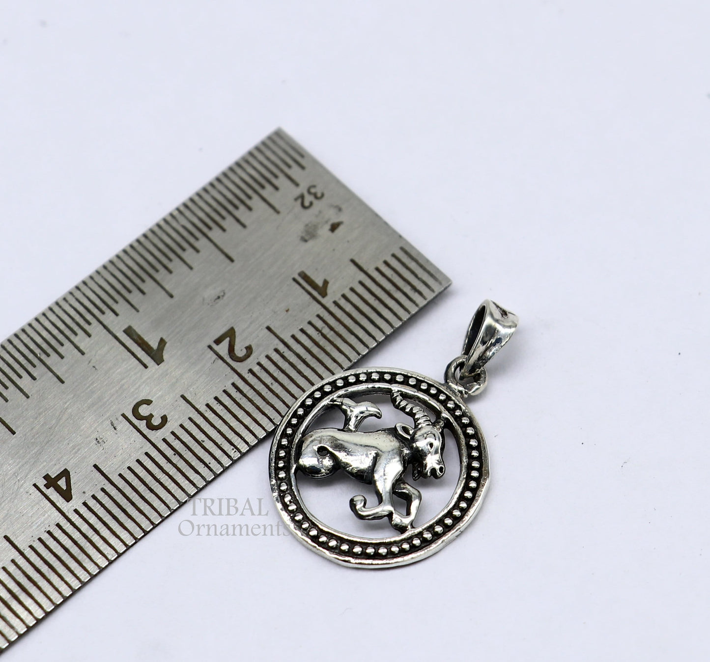 Zodiac sign Capricorn symbol pendant 925 sterling silver unique Design horoscope Makar Rashi symbol pendant best ethnic jewelry nsp575 - TRIBAL ORNAMENTS