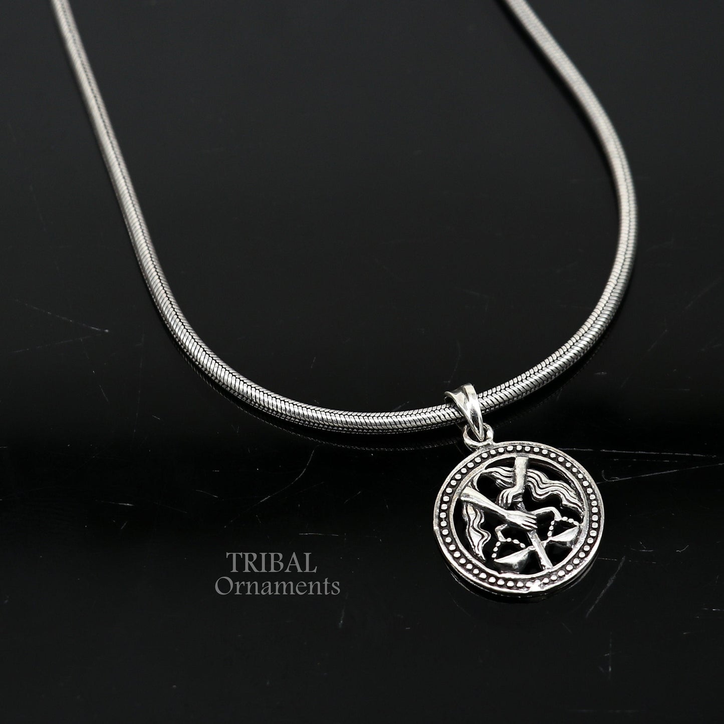 Modern trendy Zodiac sign Capricorn symbol pendant 925 sterling silver unique Design horoscope "Tula Rashi" pendant best jewelry nsp576 - TRIBAL ORNAMENTS