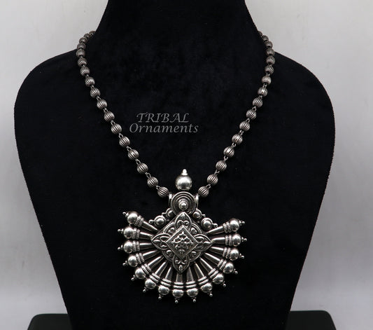 Vintage design 925 sterling silver handmade indian traditional cultural trendy functional Necklaces tribal ethnic jewelry set553 - TRIBAL ORNAMENTS