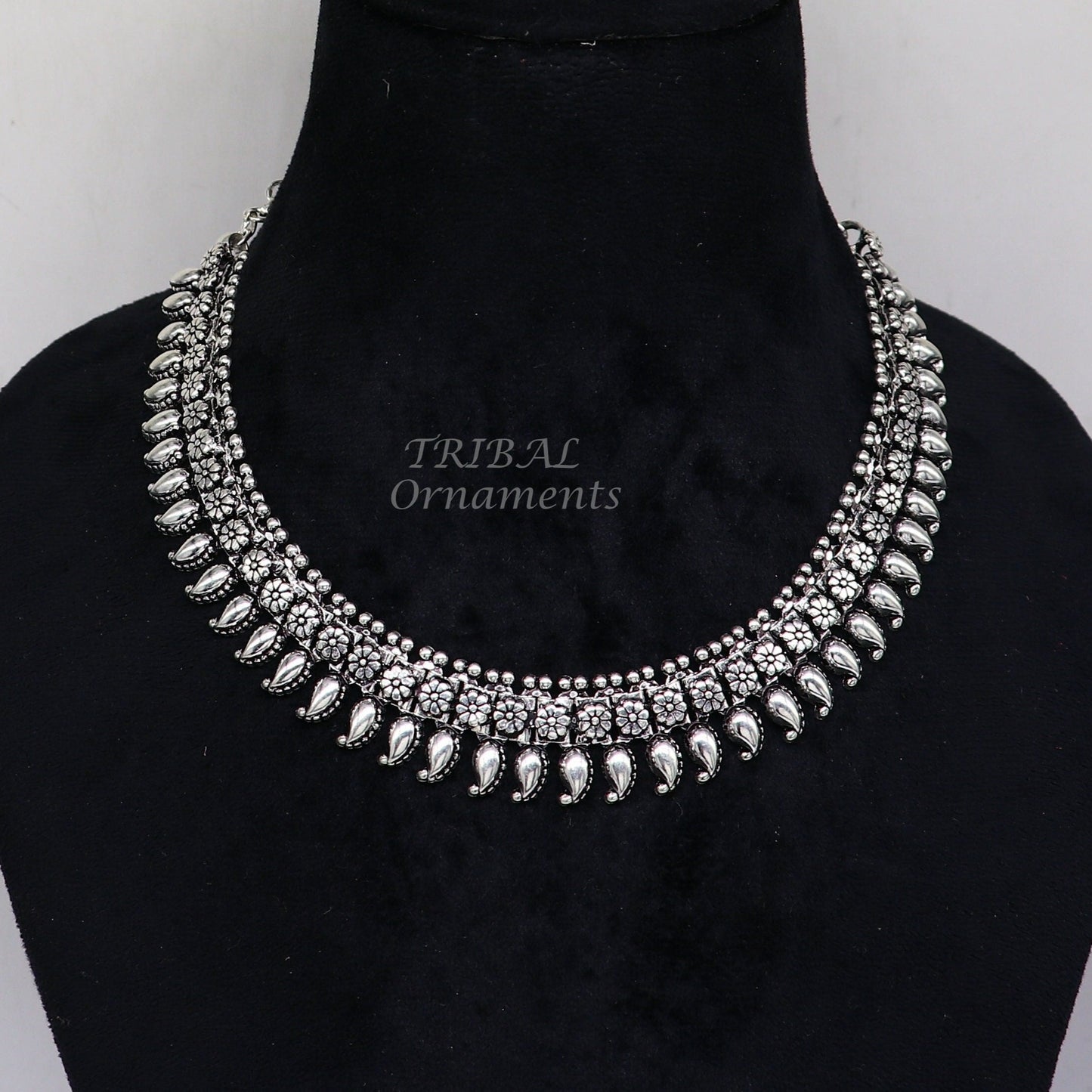 925 sterling silver handcrafted vintage design ethnic charm necklace excellent gifting tribal brides belly dance jewelry india set564 - TRIBAL ORNAMENTS