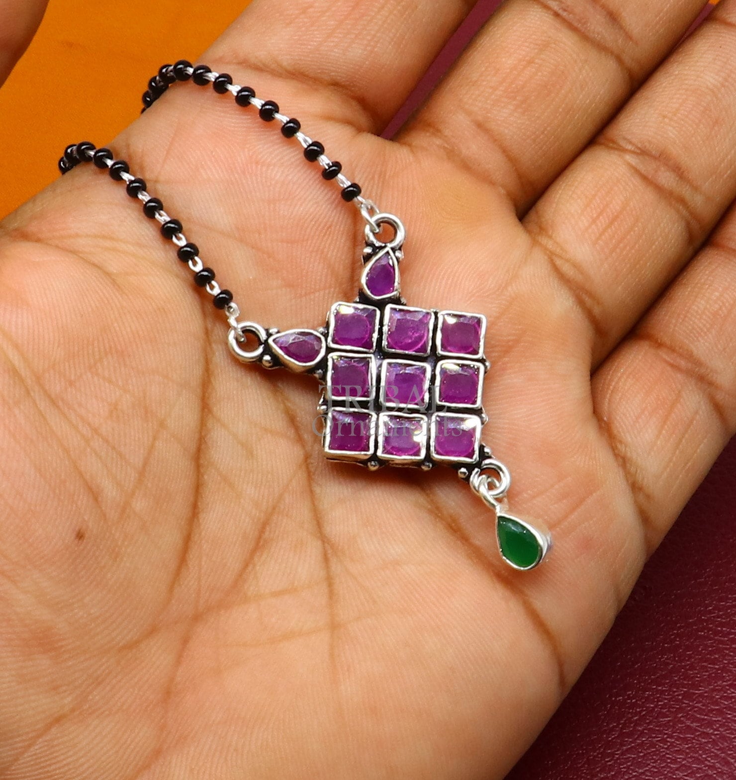 Purple Colour Tassle Necklace