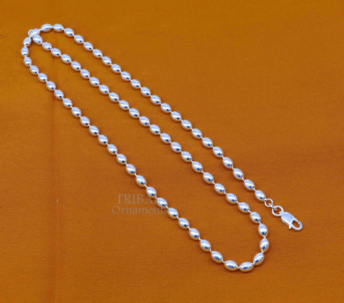 20" 4MM 925 sterling silver beaded chains for adding elegance and sparkle to any outfit their captivating beauty and graceful movement CH219 - TRIBAL ORNAMENTS