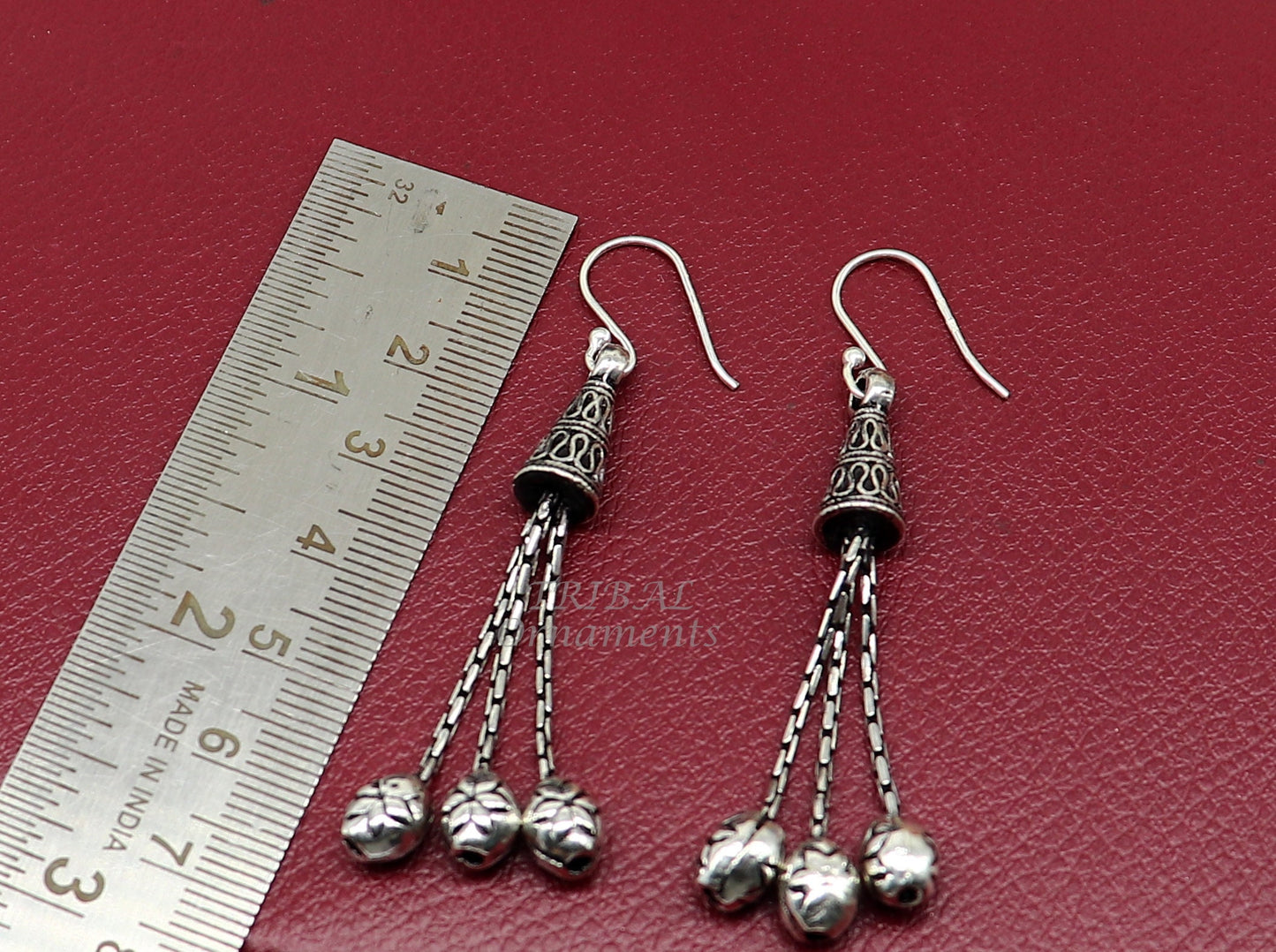 Exclusive 925 sterling silver handmade fabulous Drop dangling hoops earring, trendy stylish long earring personalized wedding gift s1144 - TRIBAL ORNAMENTS