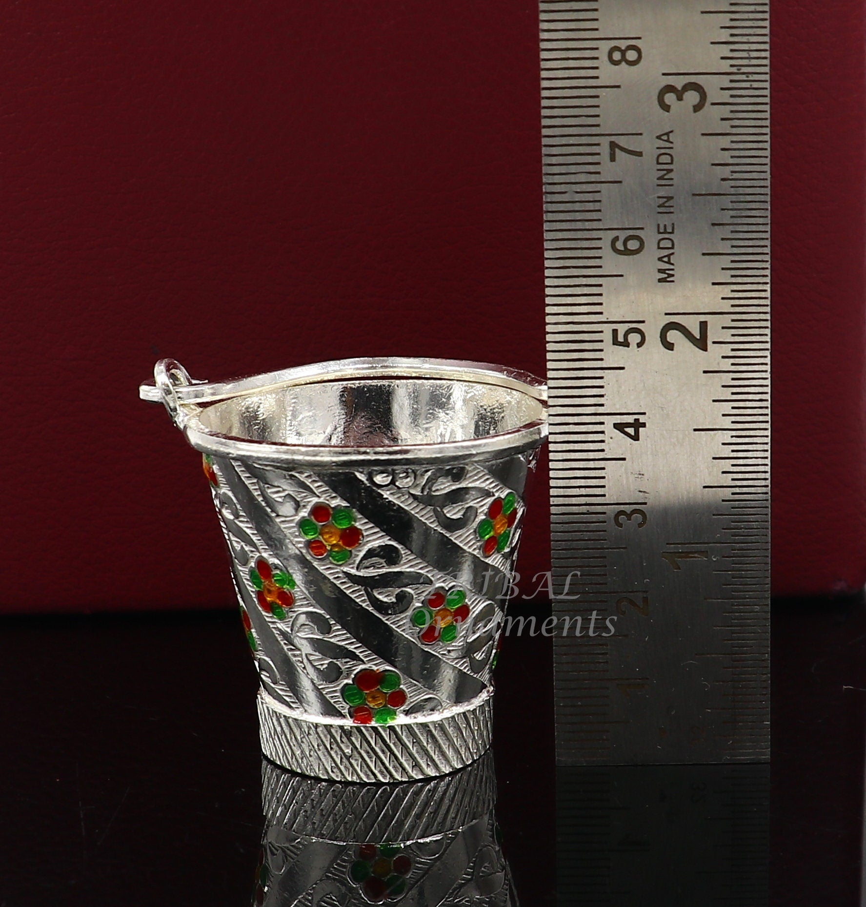 925 sterling silver new trendy Holi special Laddu Gopala colorful water Pichkari and Bucket best gift to Lord Krishna accessories su1009 - TRIBAL ORNAMENTS