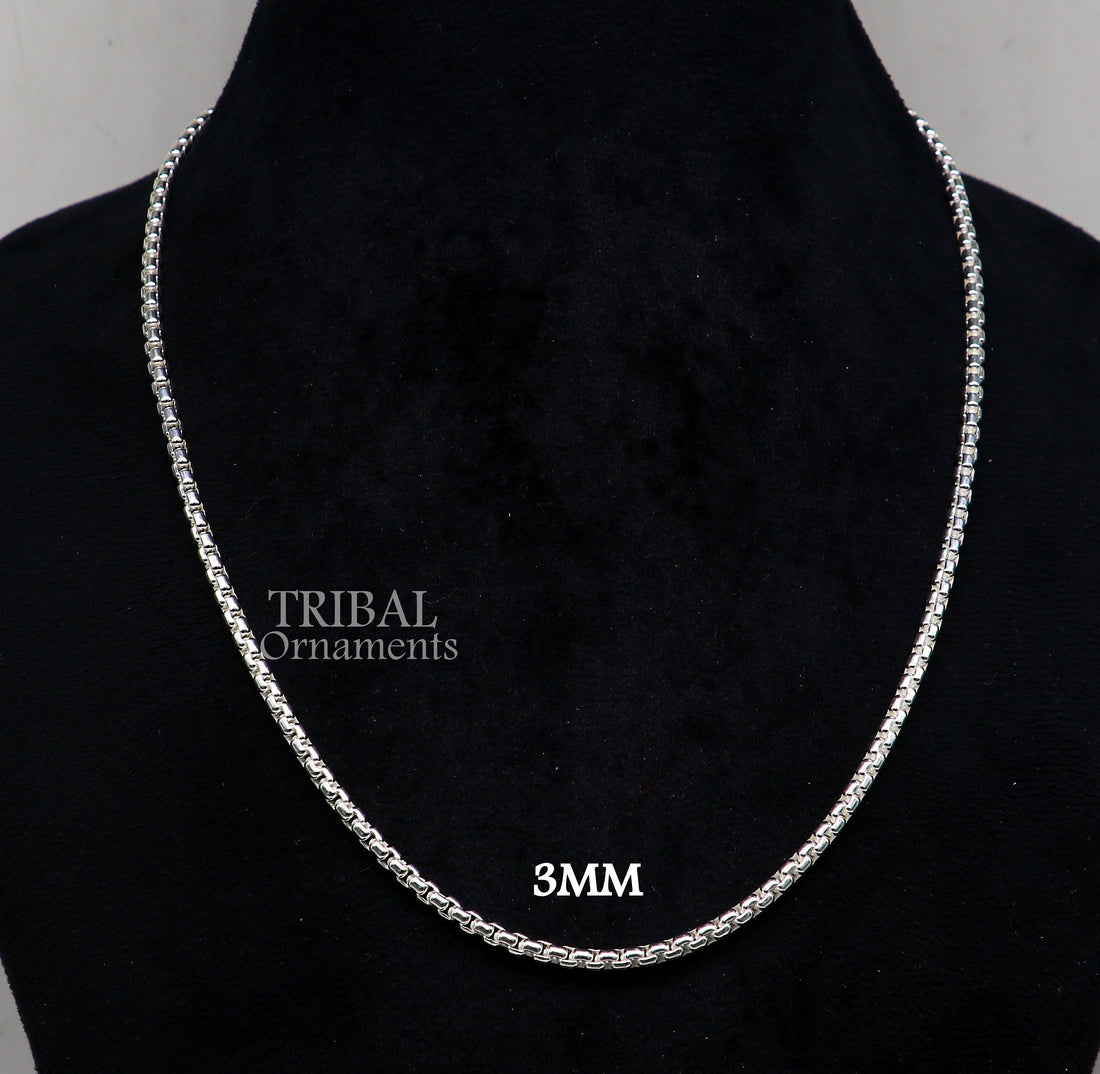 2/3/4mm 925 sterling silver handmade amazing delicate solid Rolo high quality chains necklace, best gifting unisex necklace chain ch225 - TRIBAL ORNAMENTS