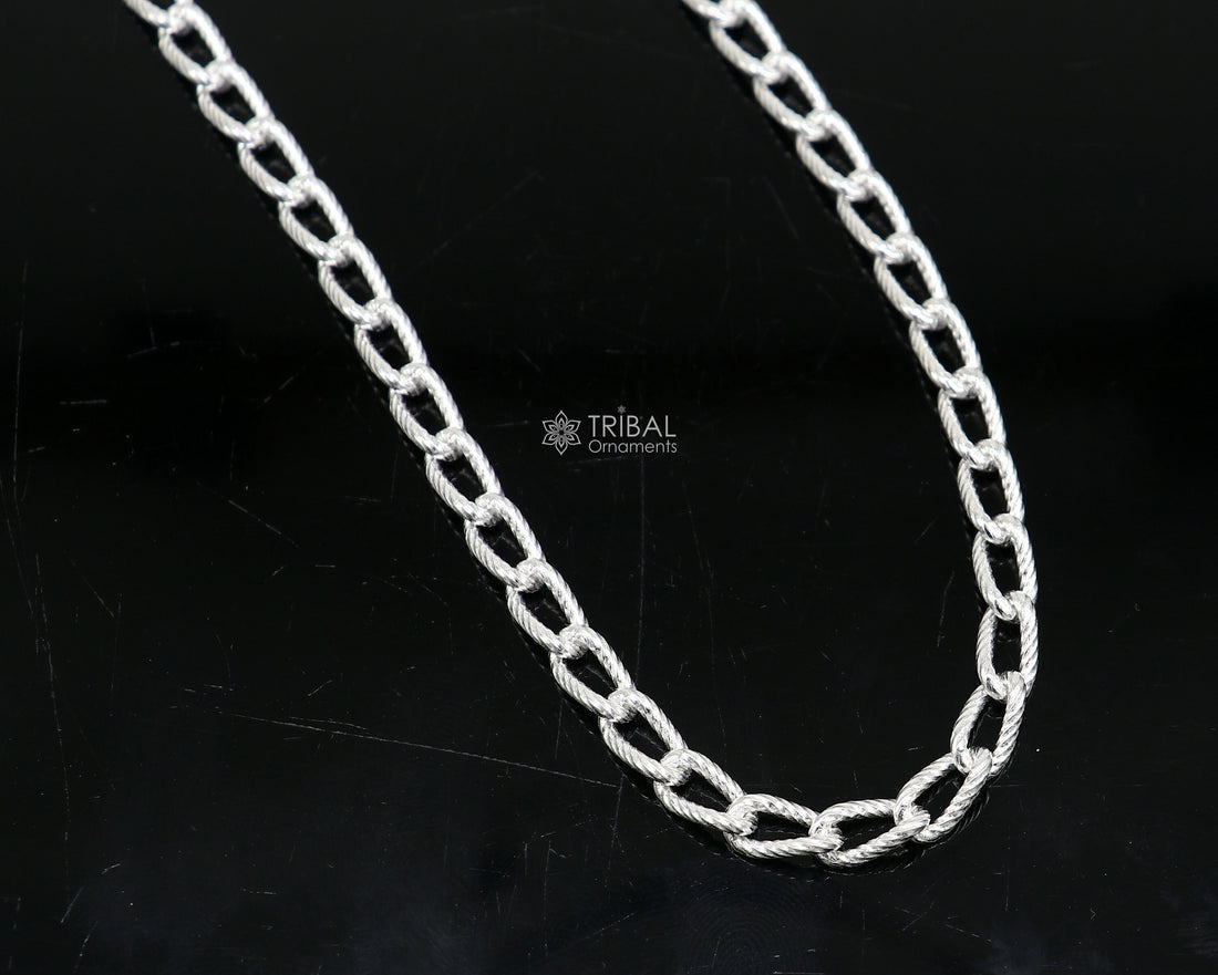 20" 5 mm 925 sterling silver handmade amazing unique trendy style chain necklace excellent gifting jewelry for men's women's chain ch227 - TRIBAL ORNAMENTS