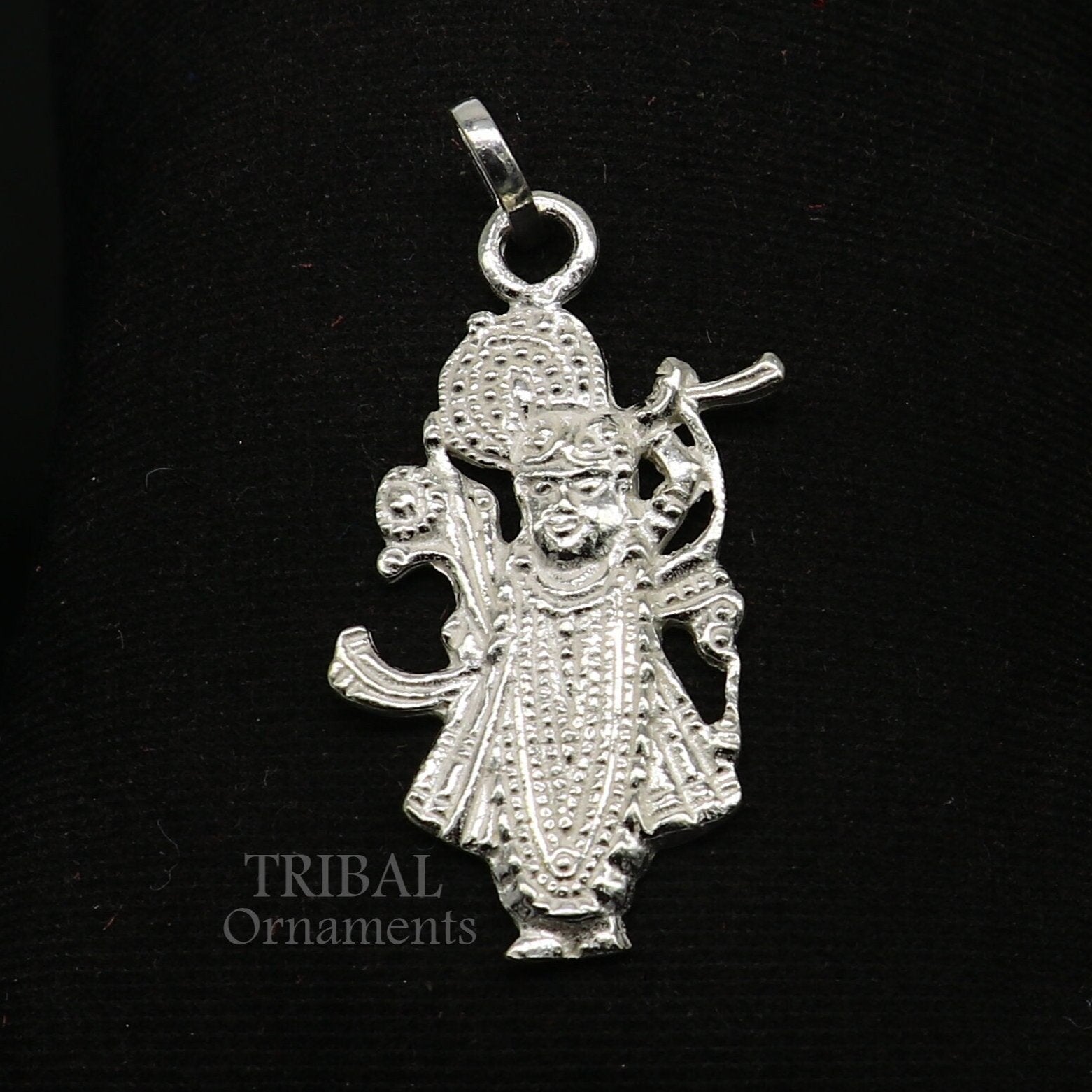 925 sterling silver vintage Antique stylish Hindu idol Krishna shrinath ji Pendant, amazing design stunning pendant gifting jewelry nsp564 - TRIBAL ORNAMENTS