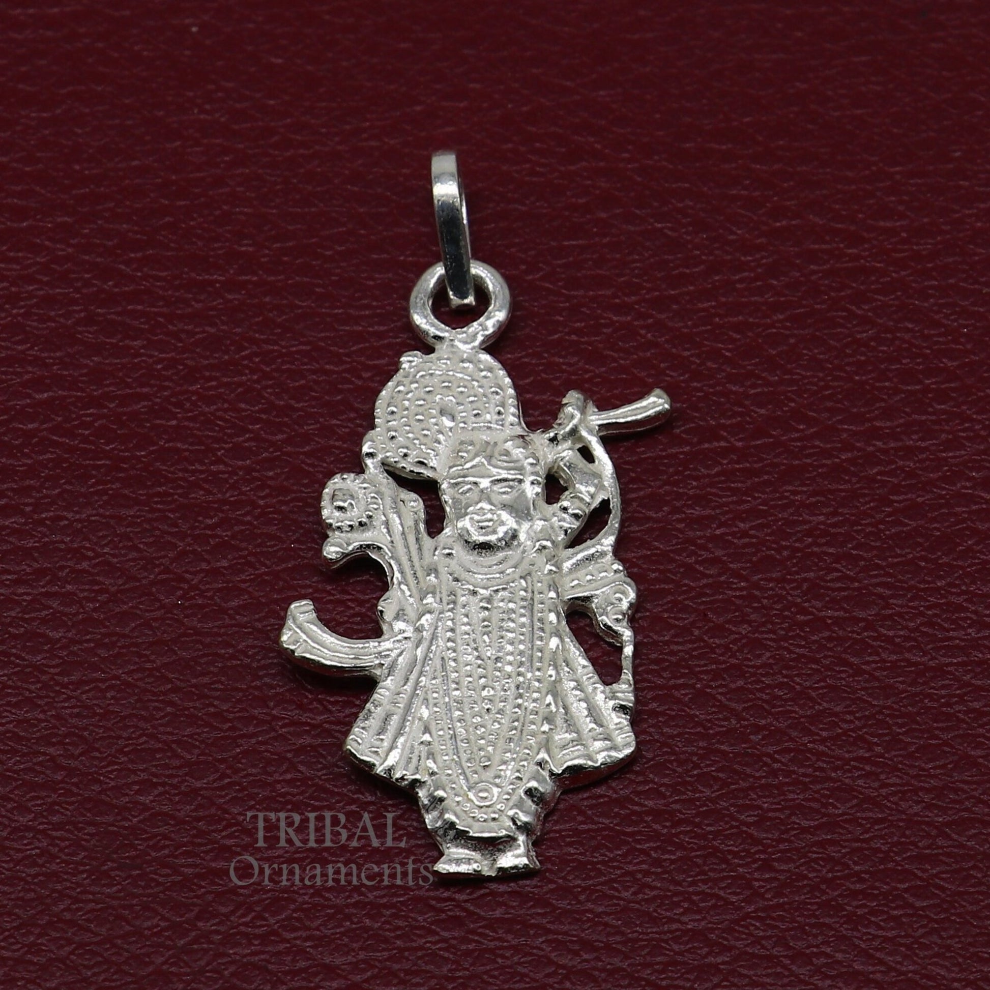 925 sterling silver vintage Antique stylish Hindu idol Krishna shrinath ji Pendant, amazing design stunning pendant gifting jewelry nsp564 - TRIBAL ORNAMENTS