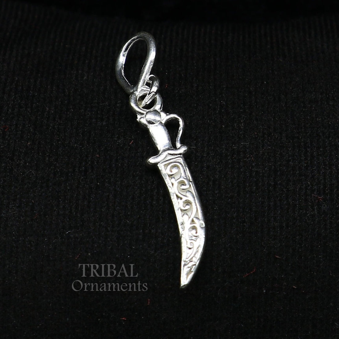 925 sterling silver handmade small tiny sword talwat kirpan knife pendant to protect you and kids from negative energy  nsp567 - TRIBAL ORNAMENTS