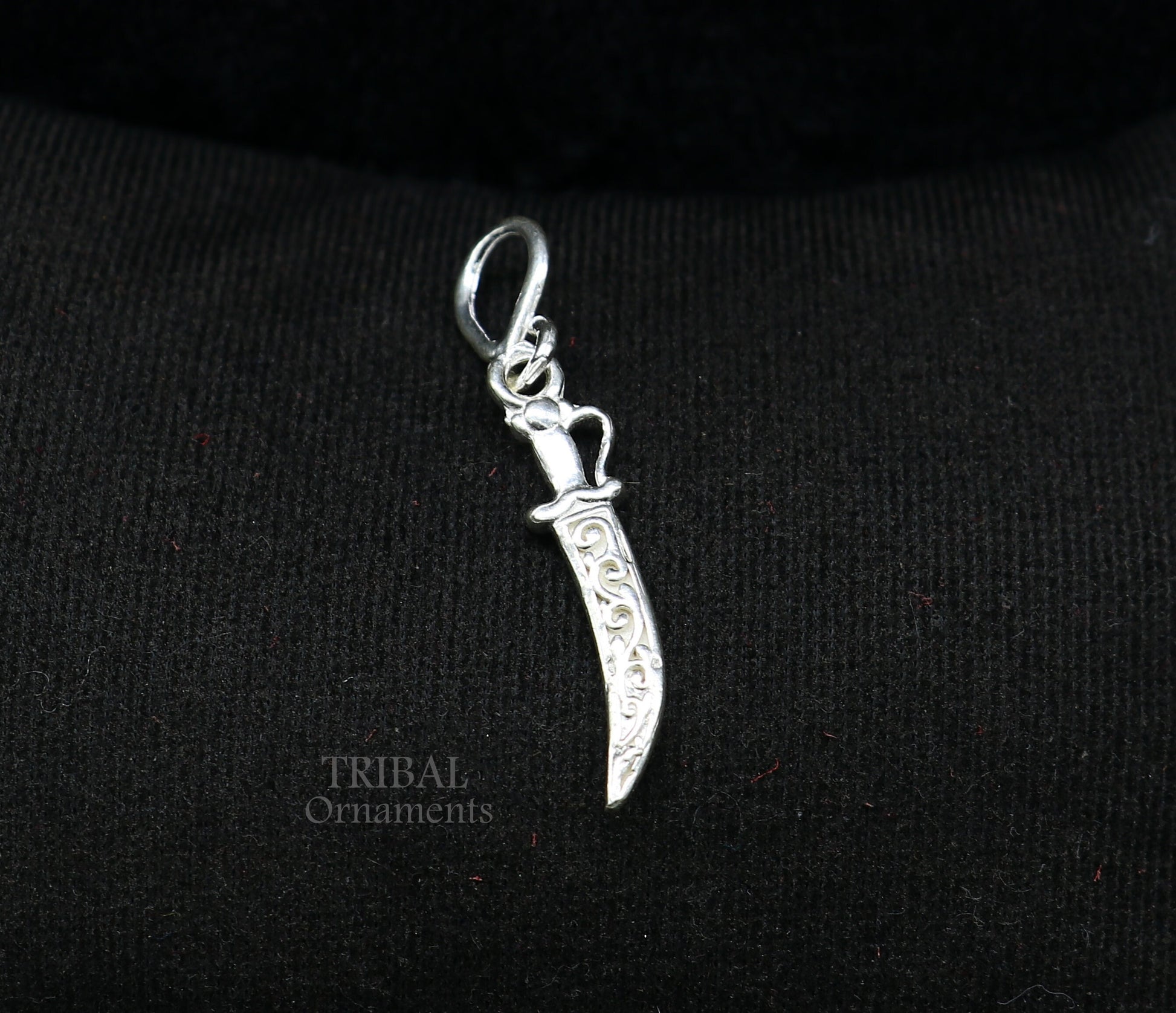 925 sterling silver handmade small tiny sword talwat kirpan knife pendant to protect you and kids from negative energy  nsp567 - TRIBAL ORNAMENTS