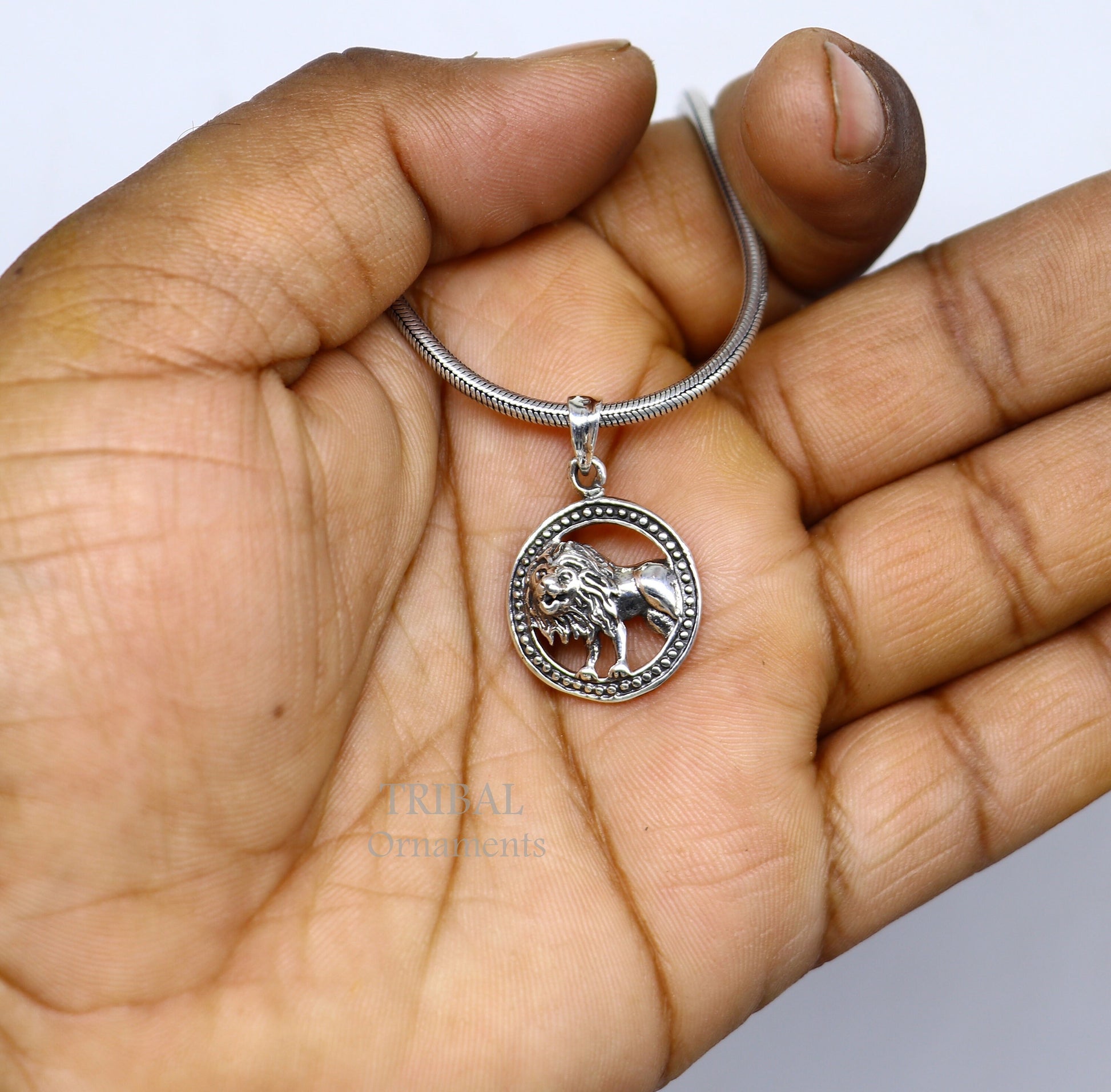 925 sterling silver india traditionally cultural lion pendant, amazing horoscope zodiac unisex Leo pendant unique Singh Rashi pendant nsp570 - TRIBAL ORNAMENTS