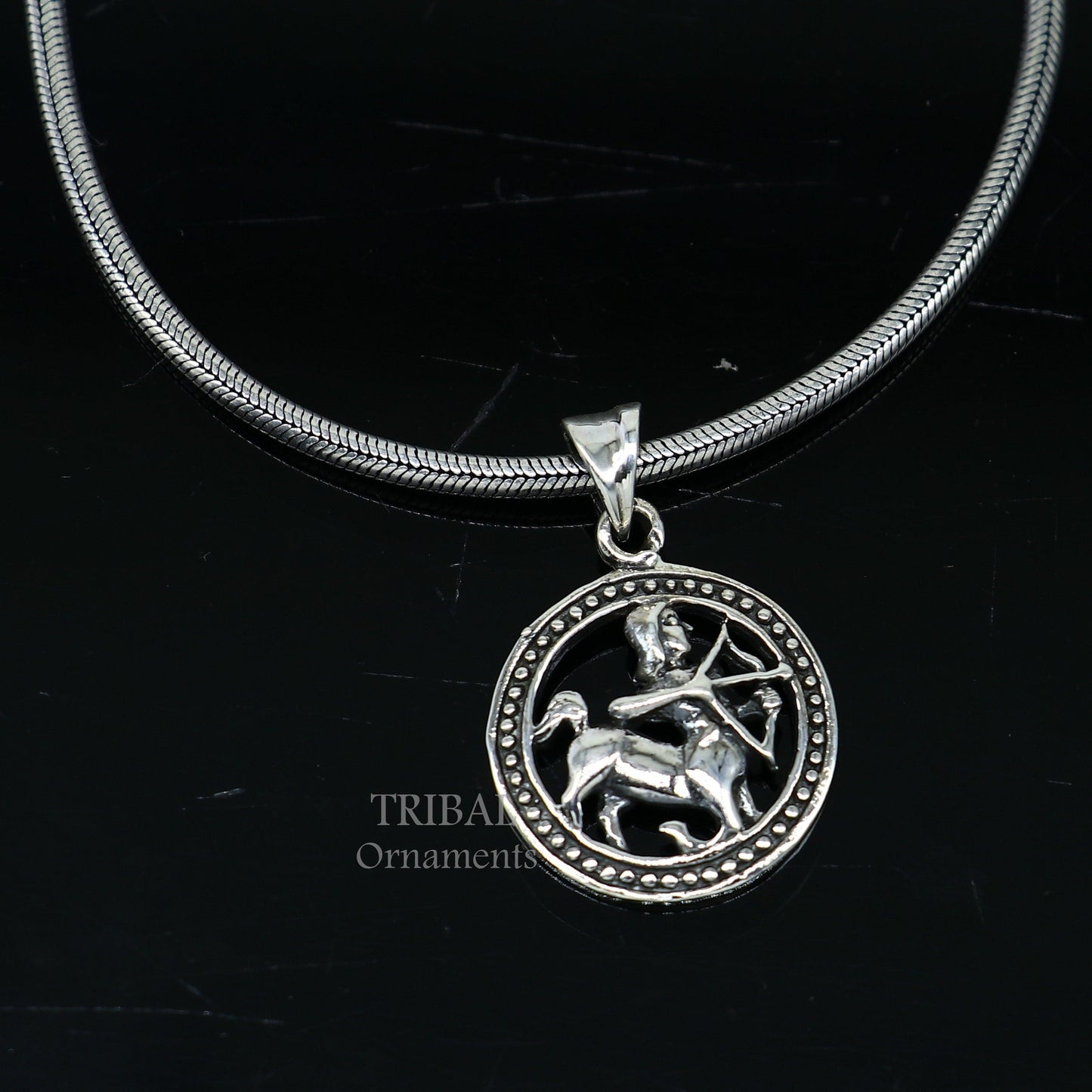 925 sterling silver amazing horoscope zodiac sign or symbol Sagittarius pendant unique Dhanu Rashi symbol pendant best ethnic jewelry nsp571 - TRIBAL ORNAMENTS