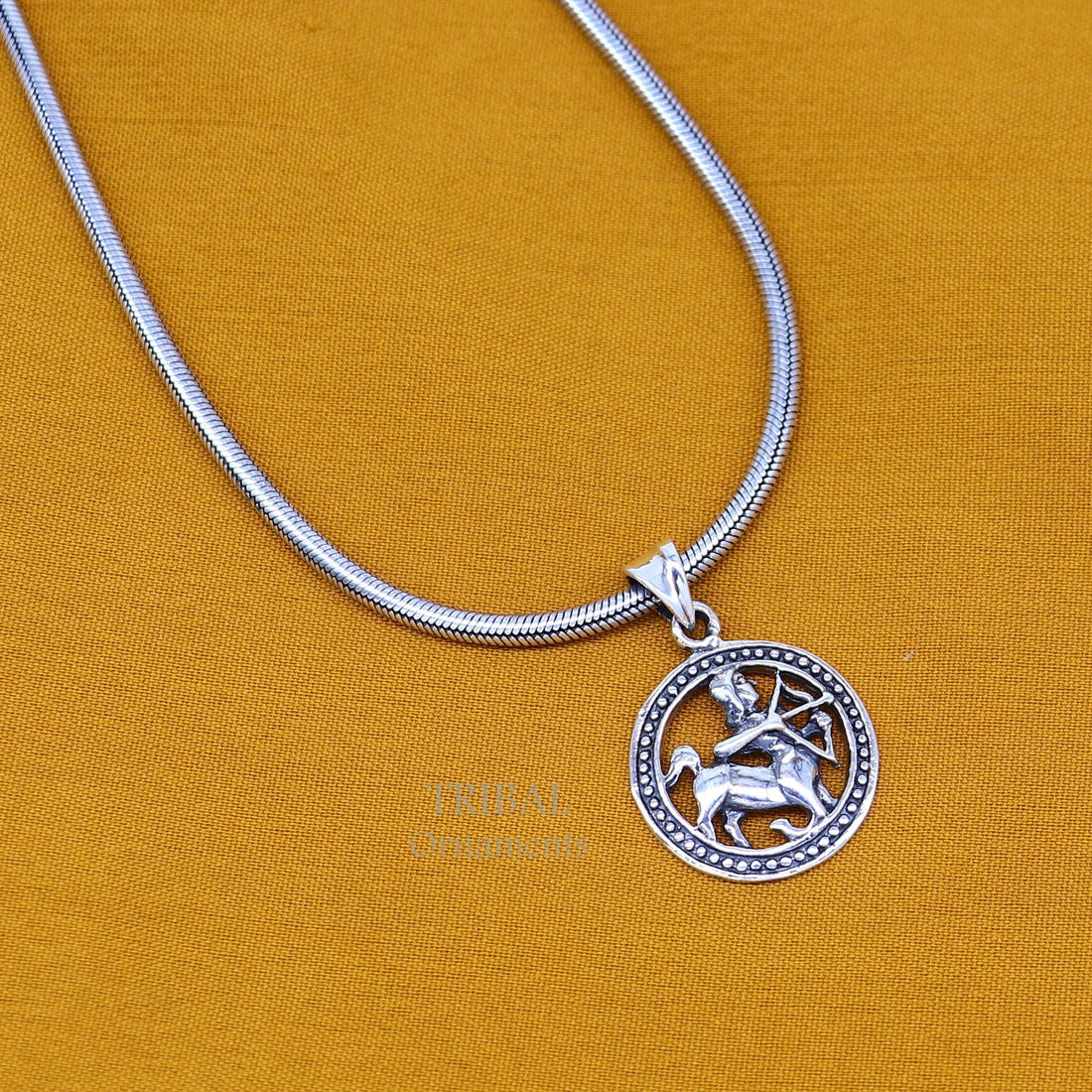 925 sterling silver amazing horoscope zodiac sign or symbol Sagittarius pendant unique Dhanu Rashi symbol pendant best ethnic jewelry nsp571 - TRIBAL ORNAMENTS