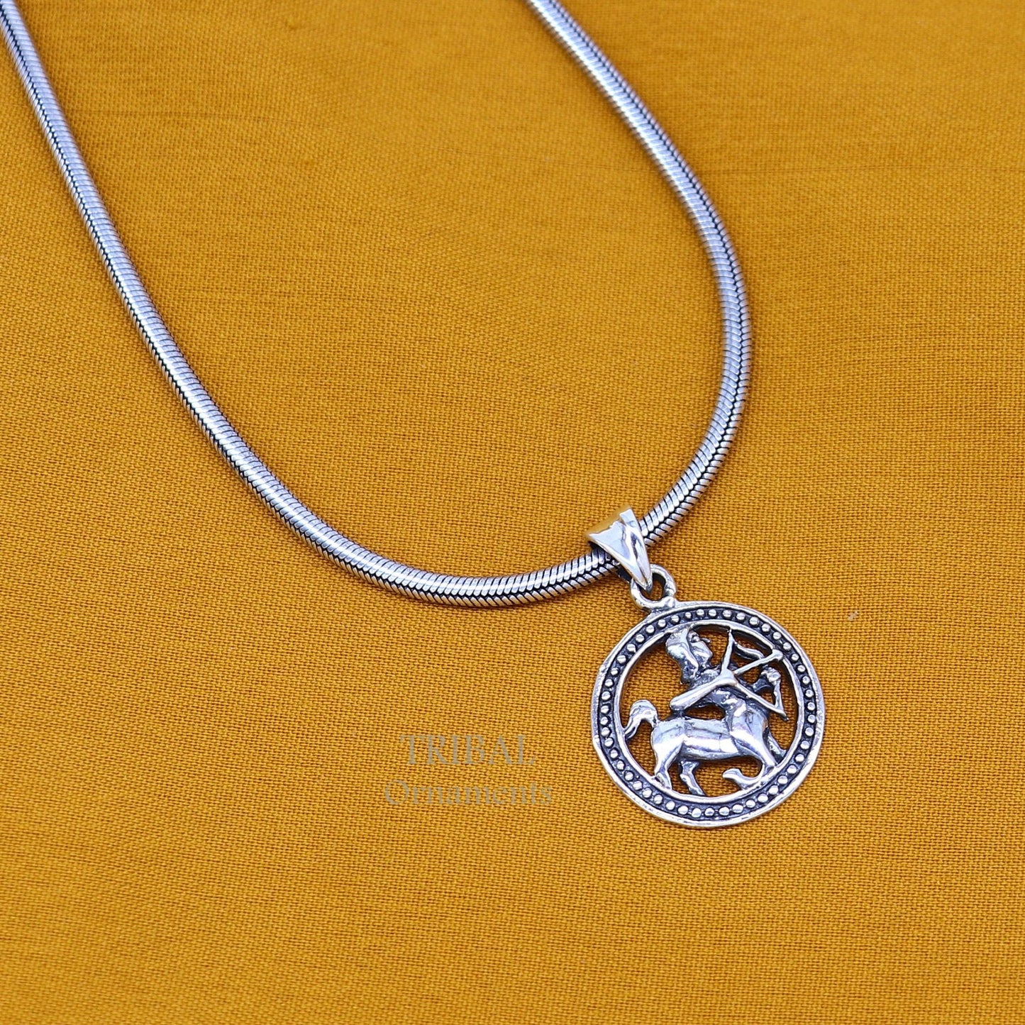 925 sterling silver amazing horoscope zodiac sign or symbol Sagittarius pendant unique Dhanu Rashi symbol pendant best ethnic jewelry nsp571 - TRIBAL ORNAMENTS