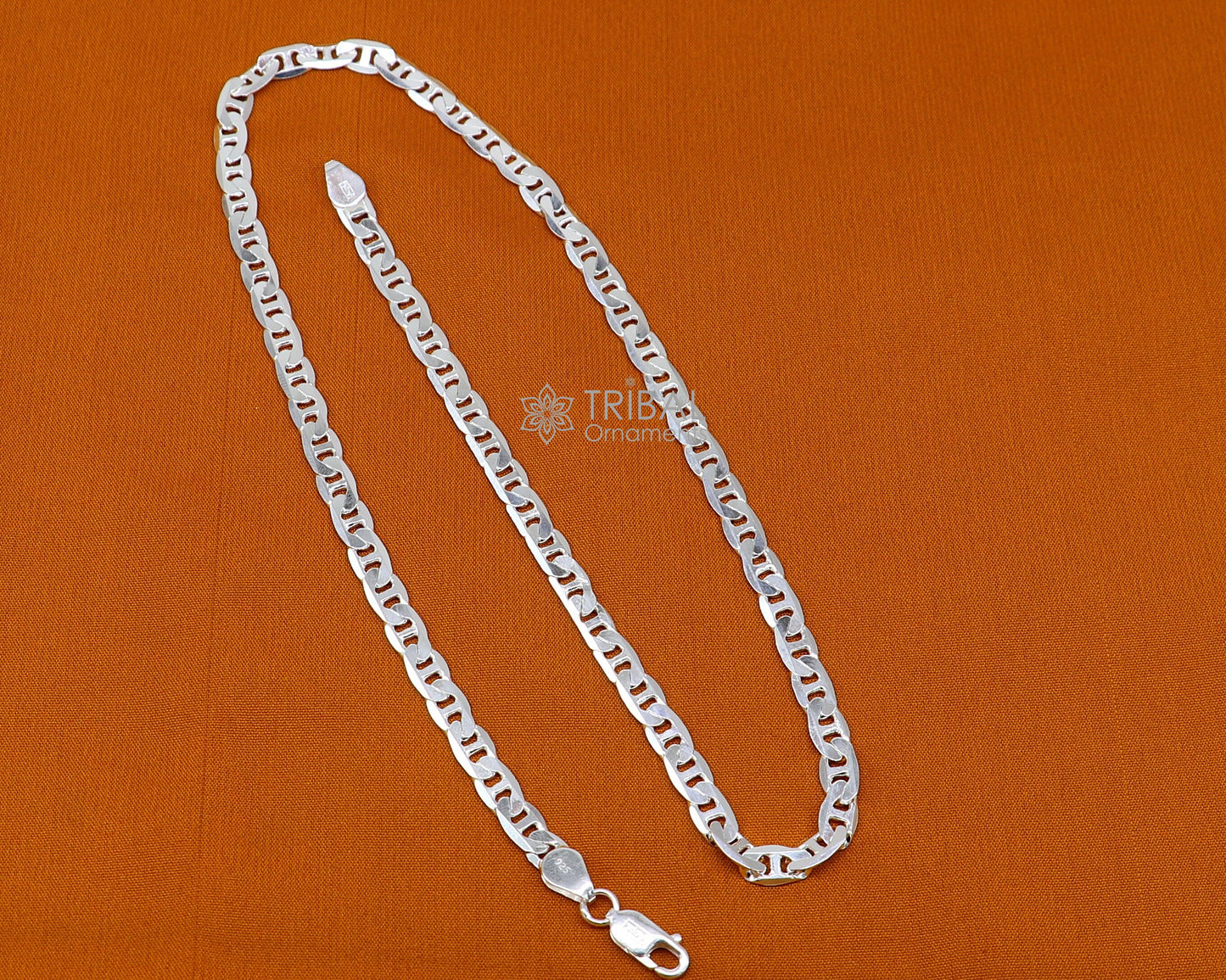 20" 3.5 MM 925 sterling silver handmade solid fancy stylish silver chain necklace Nawabi chain best gifting jewelry from India ch229 - TRIBAL ORNAMENTS