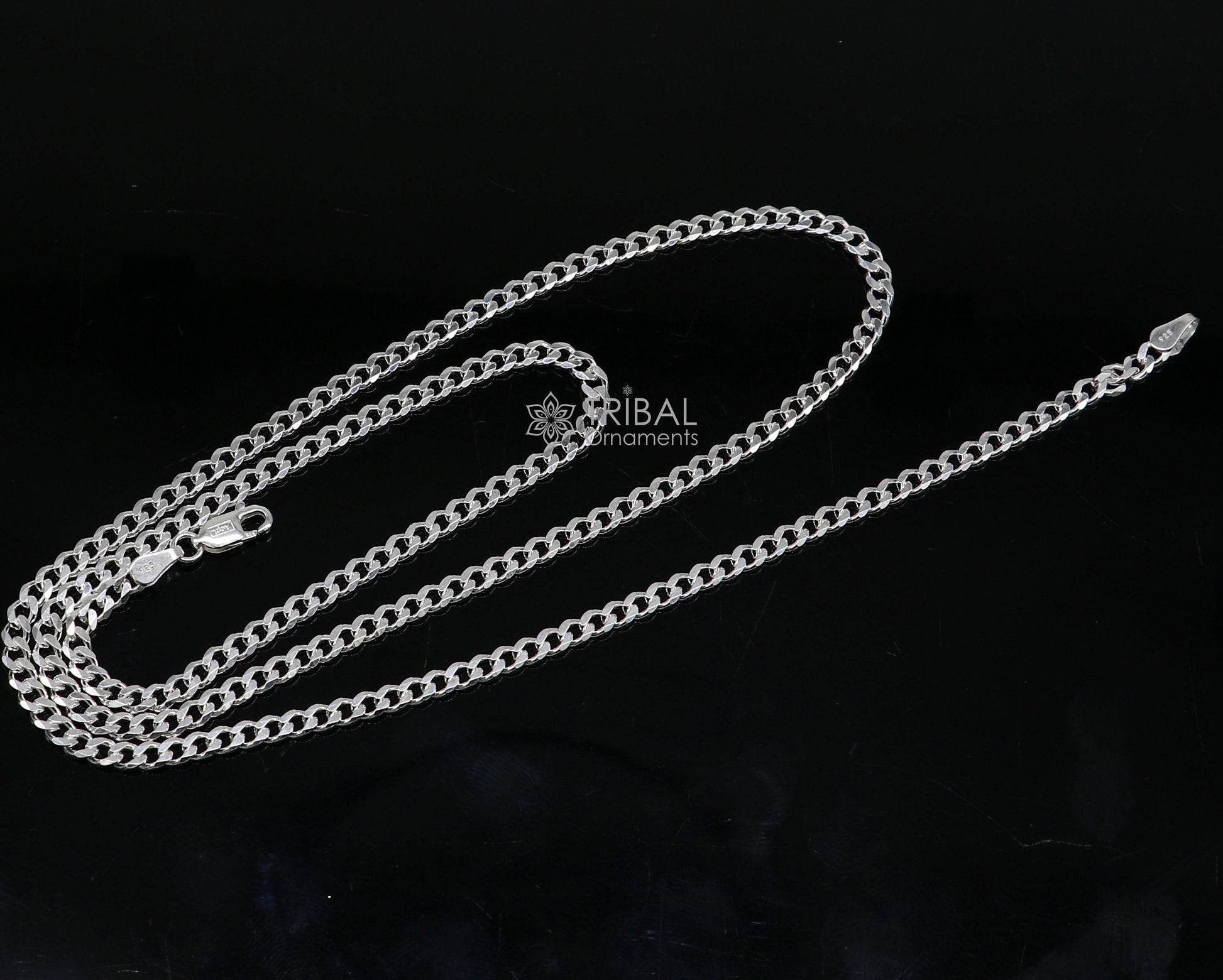3mm 20"/24" solid 925 sterling silver handmade modern trendy design unique chain necklace giving it a distinctive and stylish look ch232 - TRIBAL ORNAMENTS