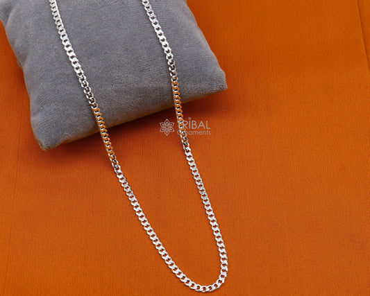 3mm 20"/24" solid 925 sterling silver handmade modern trendy design unique chain necklace giving it a distinctive and stylish look ch232 - TRIBAL ORNAMENTS