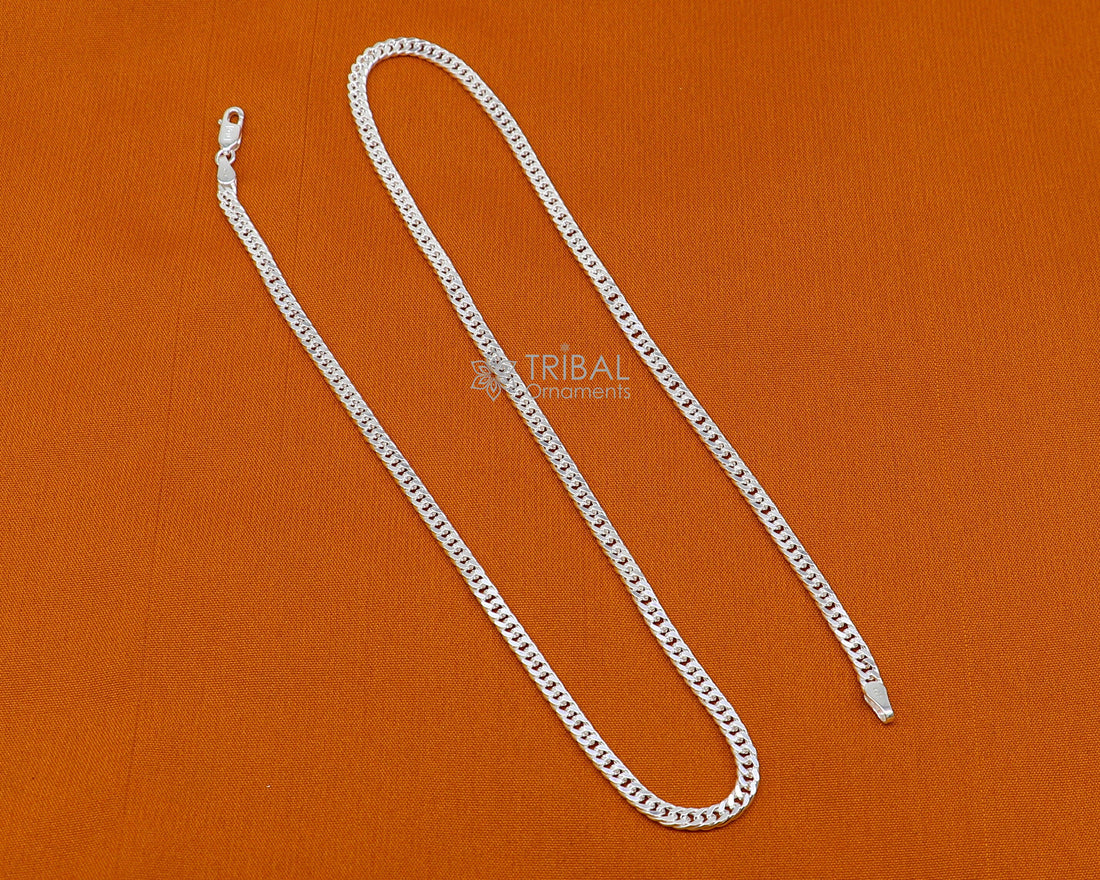 3mm 20"/24" solid 925 sterling silver handmade modern trendy design unique chain necklace giving it a distinctive and stylish look ch233 - TRIBAL ORNAMENTS